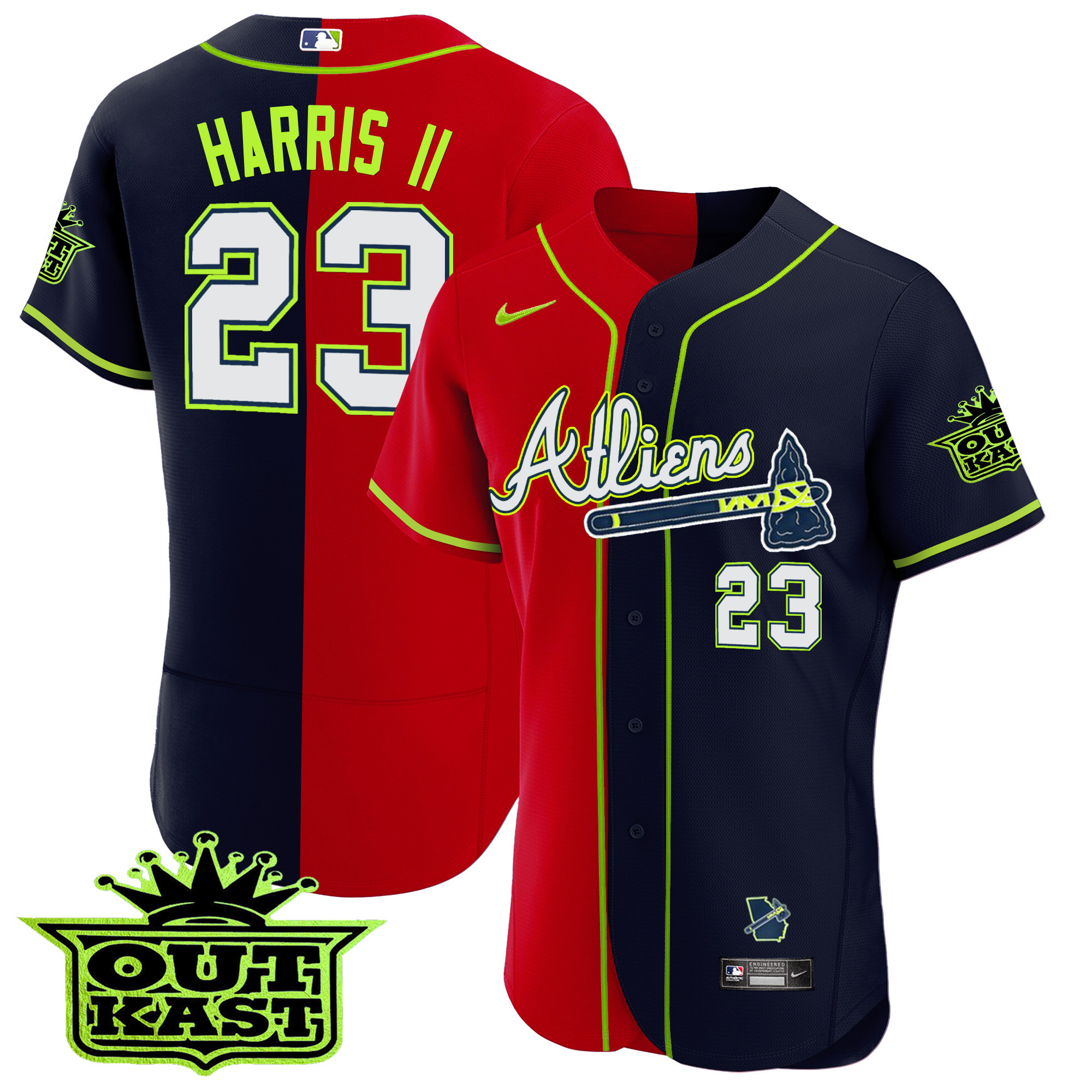 Men's Atlanta Braves Atliens Alternate Flex Base Jersey - All Stitched - Image 33