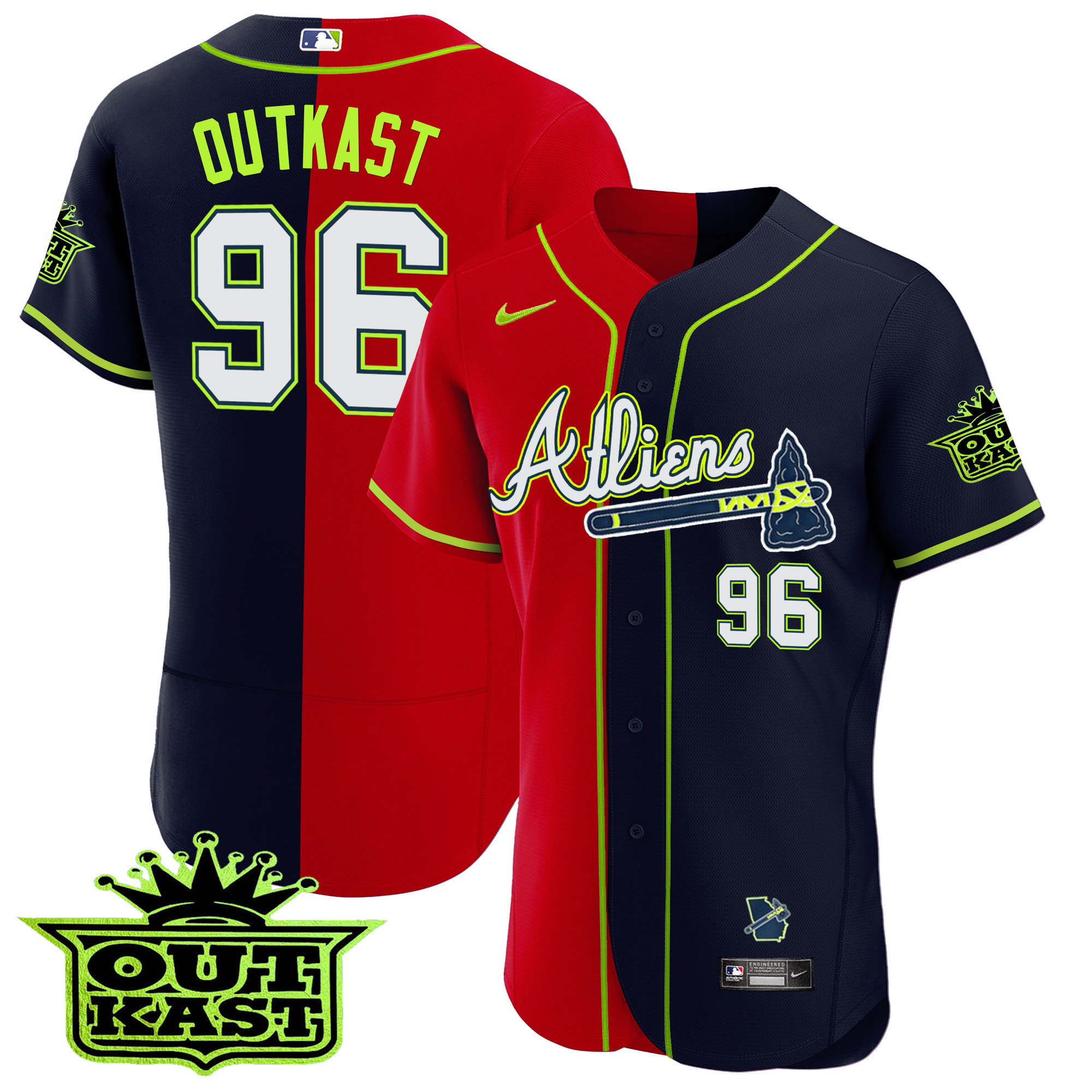 Men's Atlanta Braves Atliens Alternate Flex Base Jersey - All Stitched - Image 29