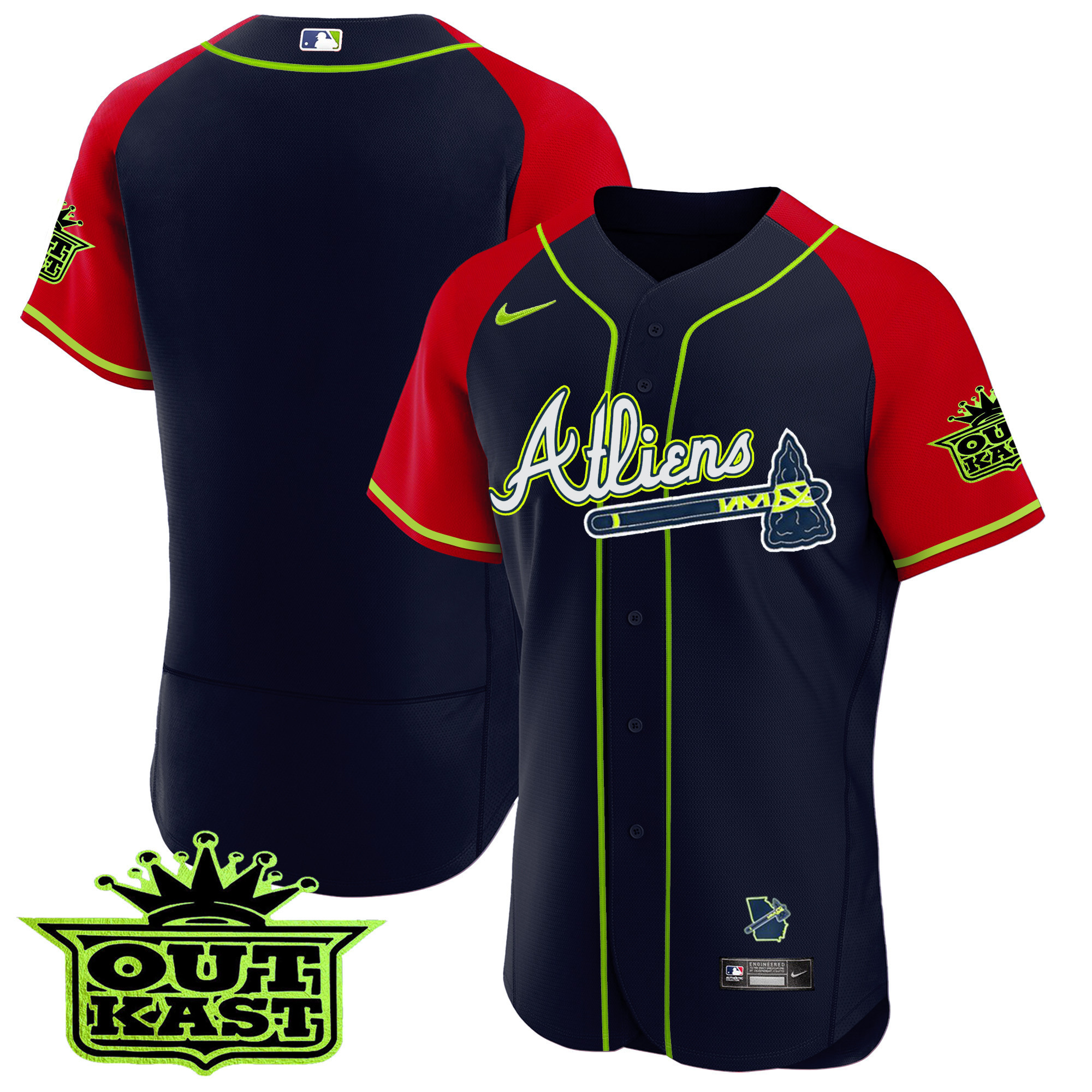 Men's Atlanta Braves Atliens Alternate Flex Base Jersey - All Stitched - Image 18