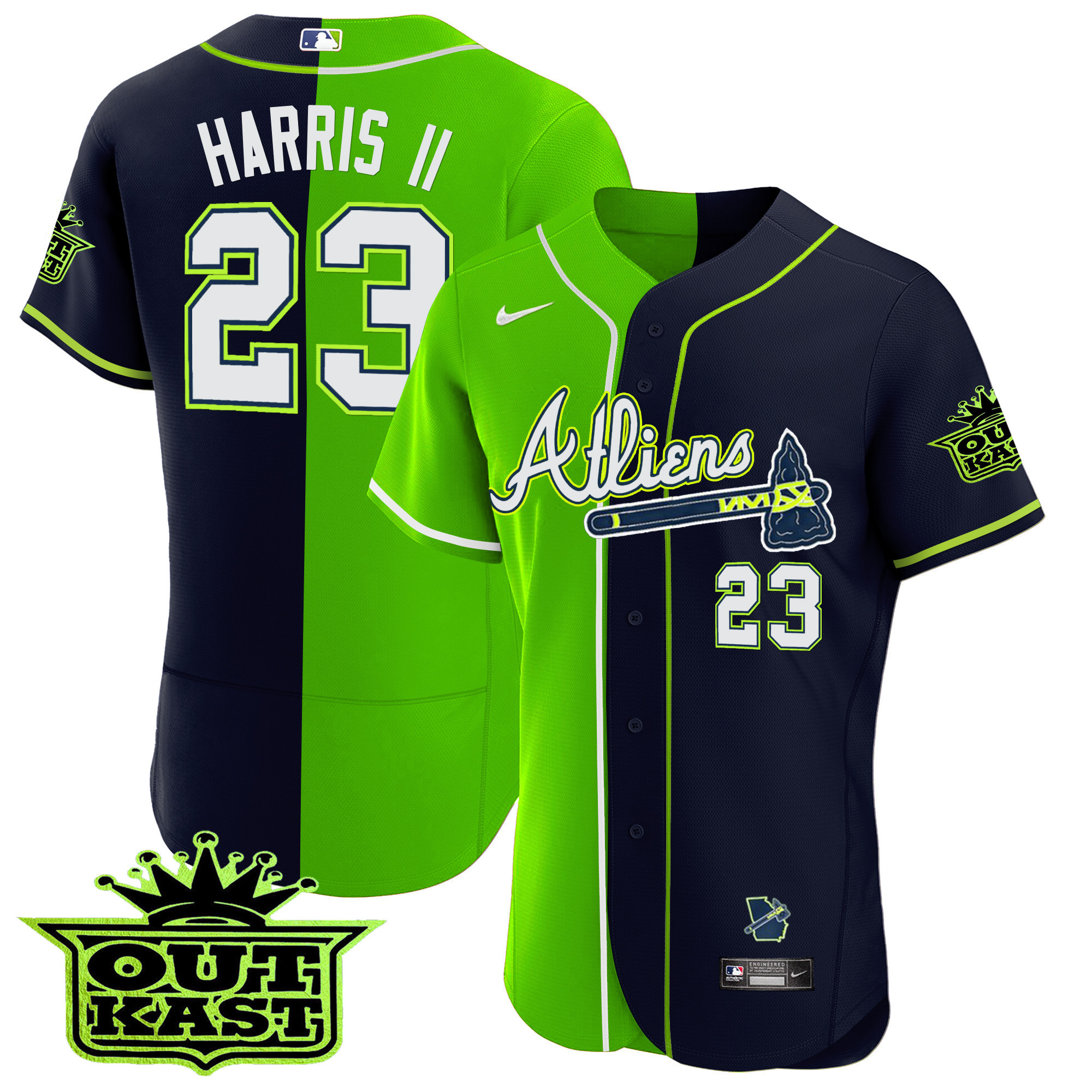 Men's Atlanta Braves Atliens Alternate Flex Base Jersey - All Stitched - Image 24