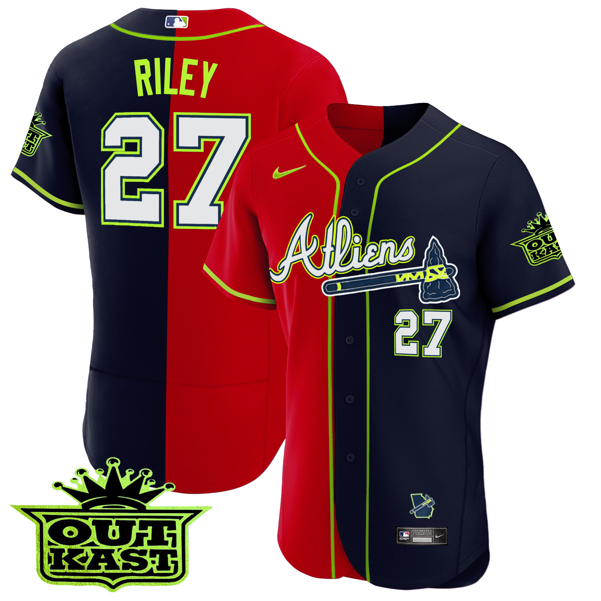 Men's Atlanta Braves Atliens Alternate Flex Base Jersey - All Stitched - Image 32