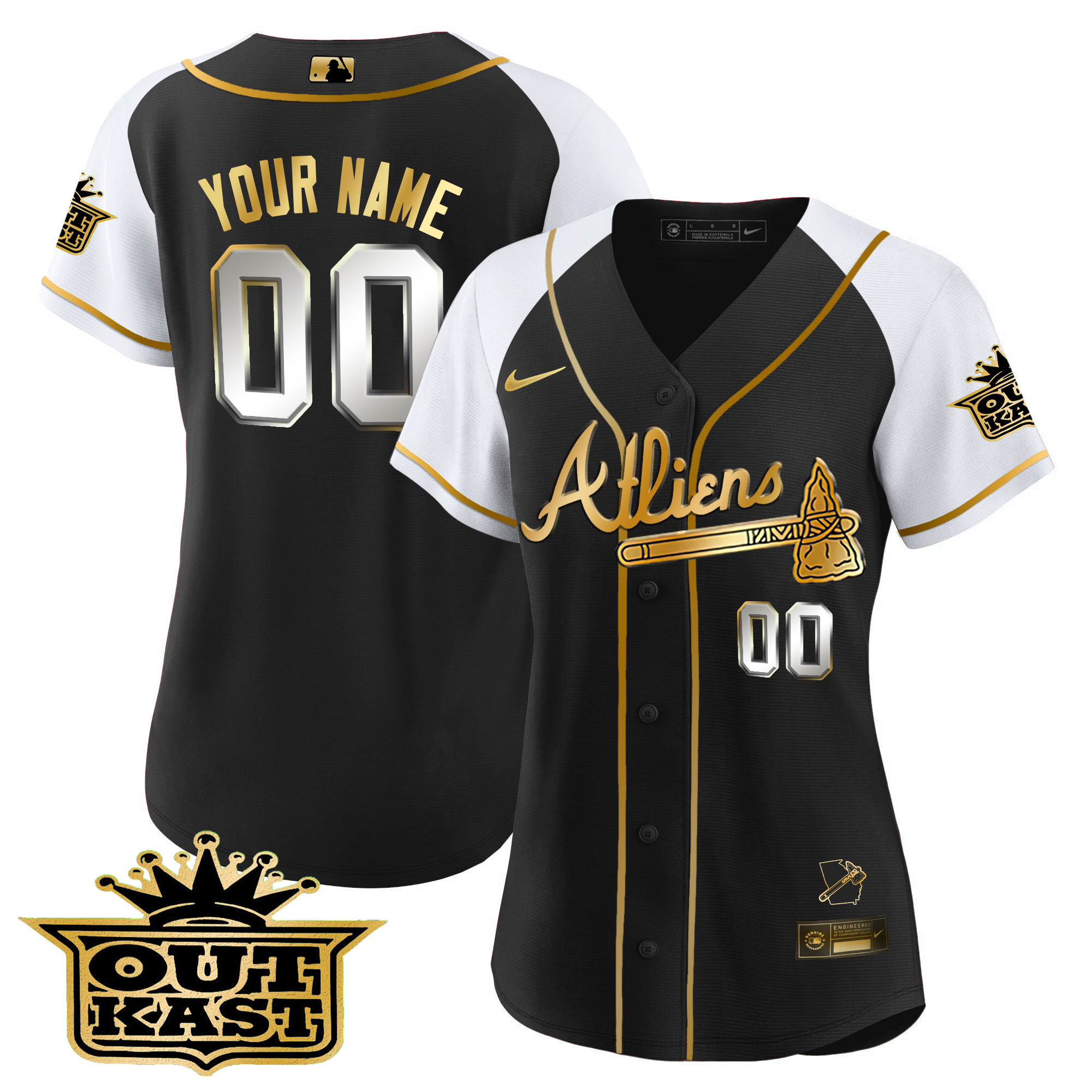 Atlanta Braves Atliens Gold Alternate Cool Base Custom Jersey - All Stitched - Image 8