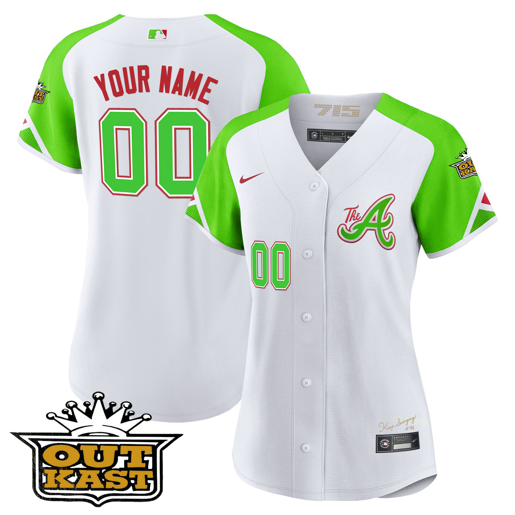Atlanta Braves Atliens 2023 City Connect Bright Green Baseball Custom Jersey – All Stitched - Image 3