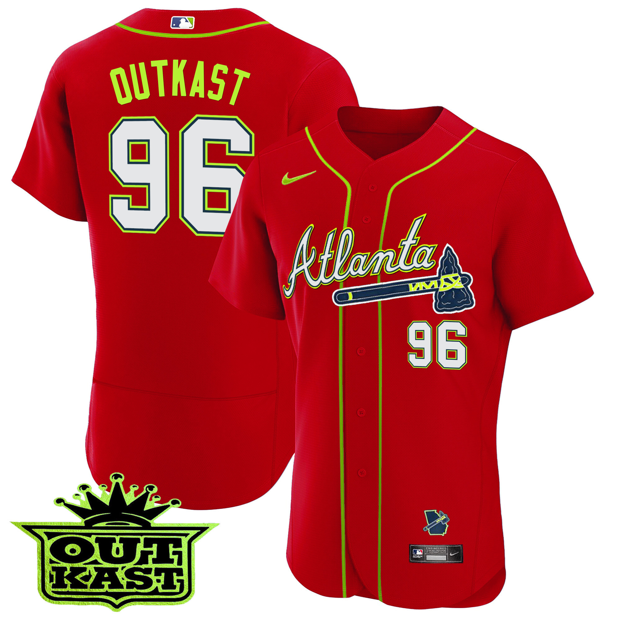 Men's Atlanta Braves Outkast Flex Base Jersey V3 - All Stitched - Image 20