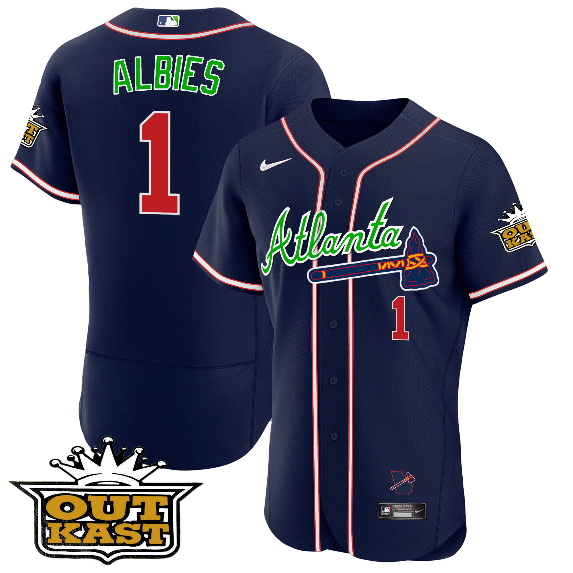 Men's Atlanta Braves Outkast Flex Base Jersey V3 - All Stitched - Image 35