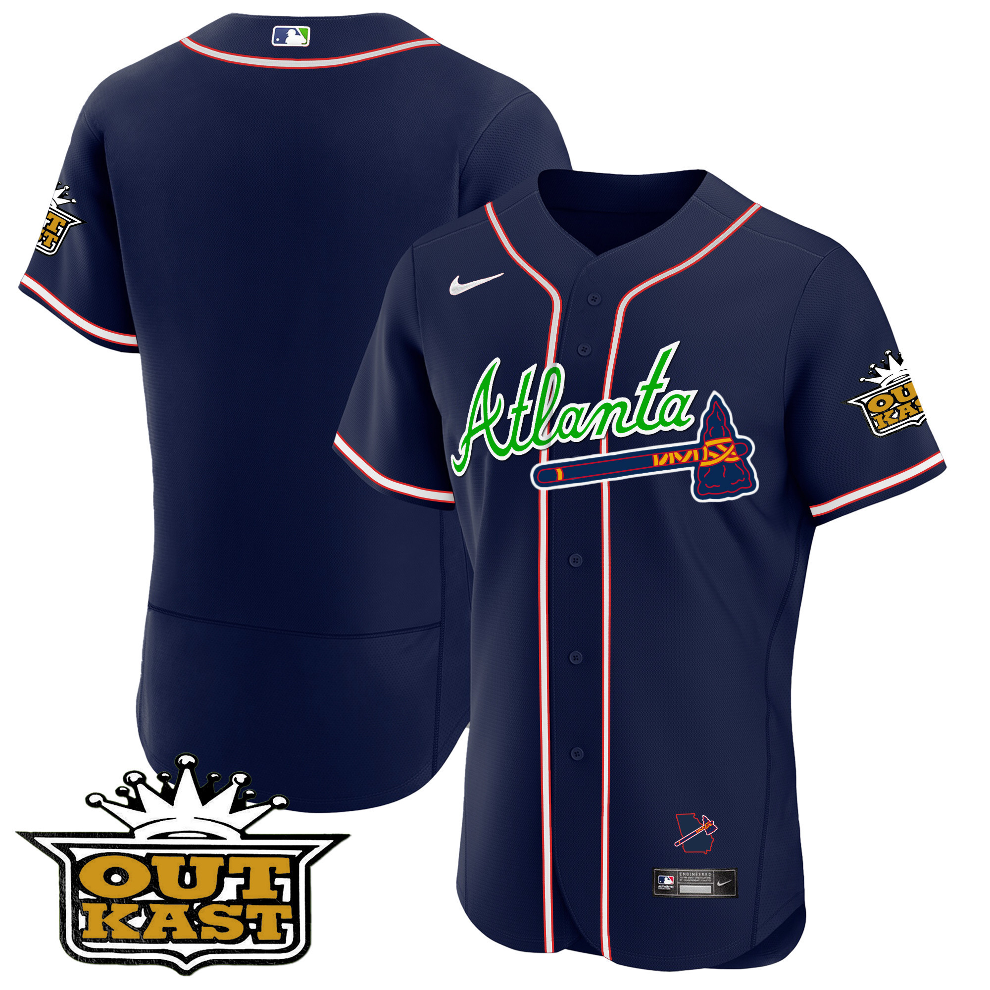 Men's Atlanta Braves Outkast Flex Base Jersey V3 - All Stitched - Image 36