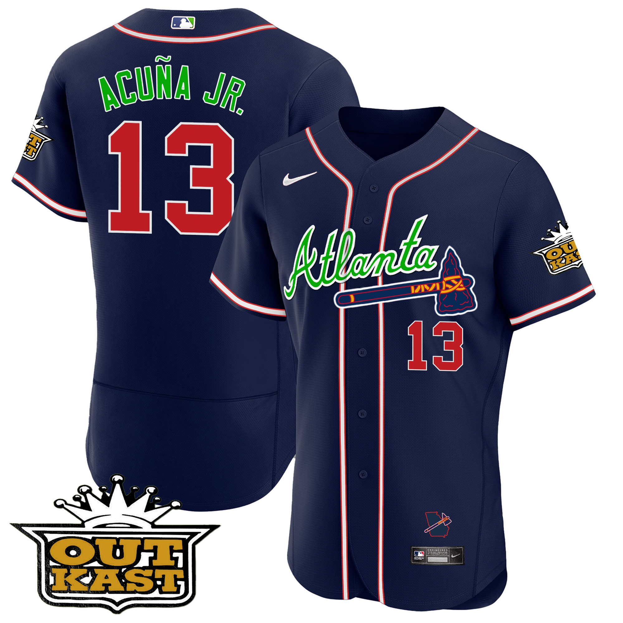 Men's Atlanta Braves Outkast Flex Base Jersey V3 - All Stitched - Image 28