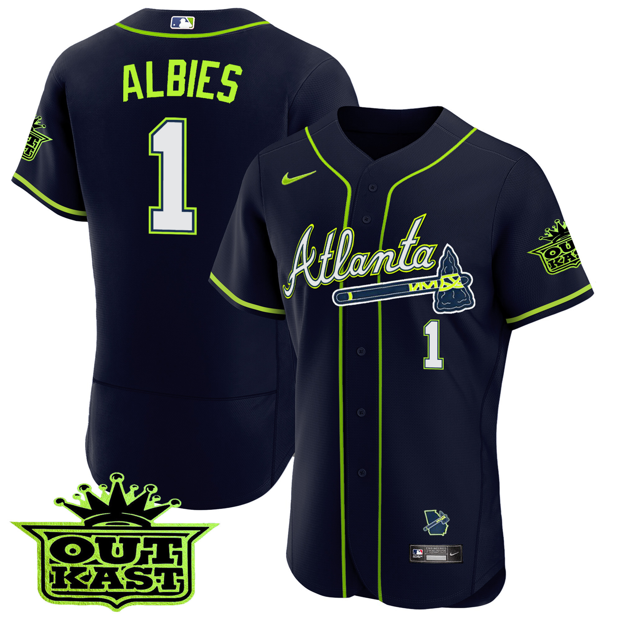 Men's Atlanta Braves Outkast Flex Base Jersey V3 - All Stitched - Image 8