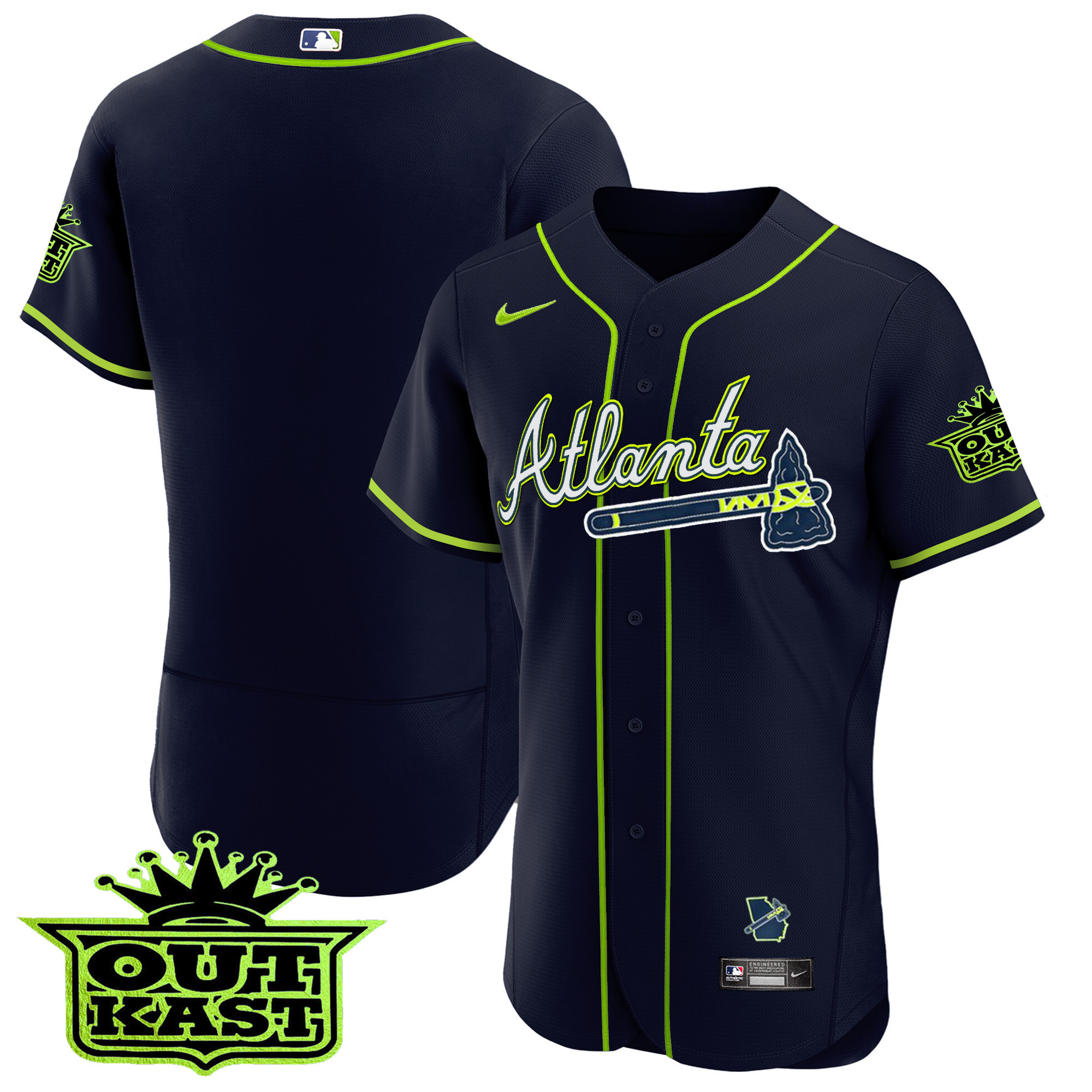 Men's Atlanta Braves Outkast Flex Base Jersey V3 - All Stitched - Image 9
