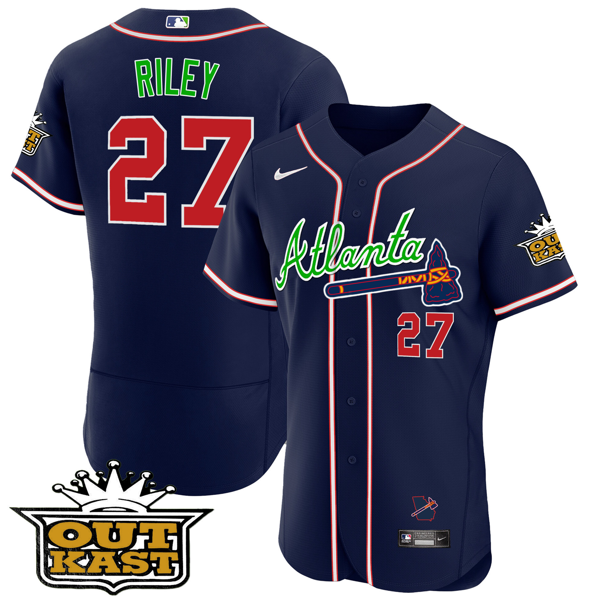 Men's Atlanta Braves Outkast Flex Base Jersey V3 - All Stitched - Image 32