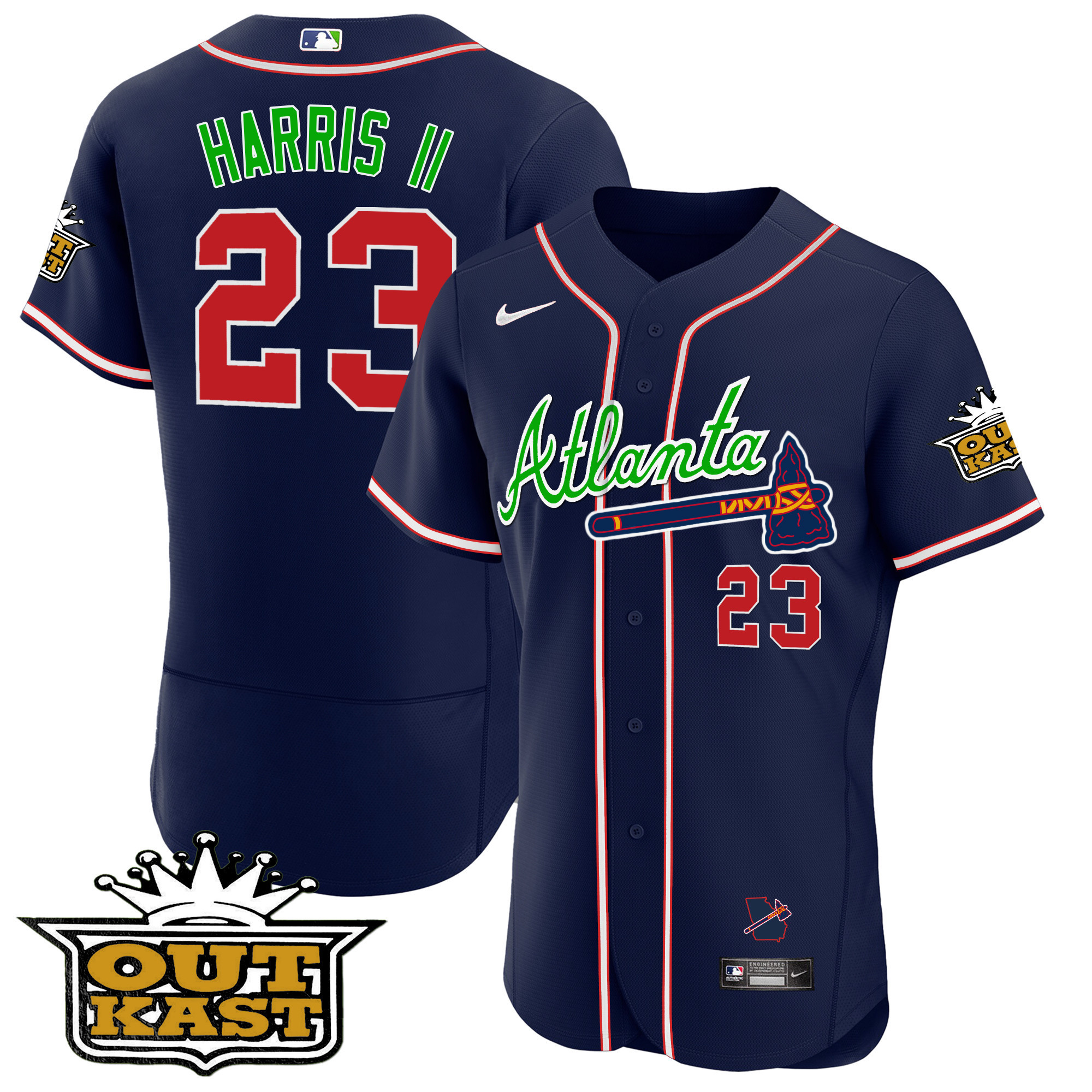 Men's Atlanta Braves Outkast Flex Base Jersey V3 - All Stitched - Image 33