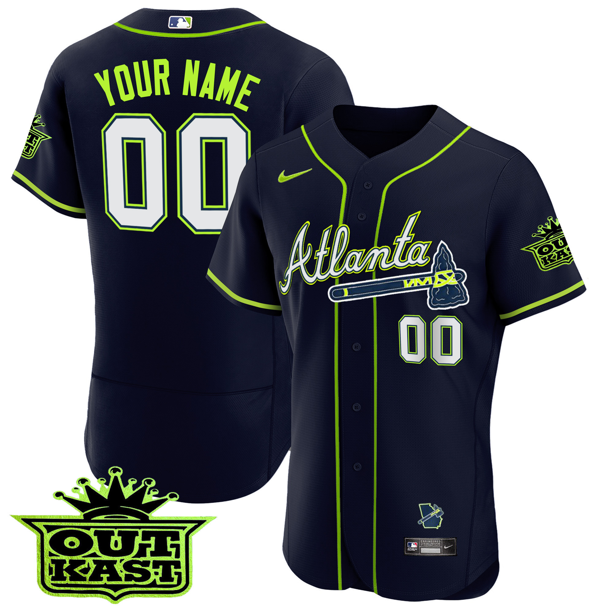 Atlanta Braves Outkast Flex Base Custom Jersey V3 - All Stitched