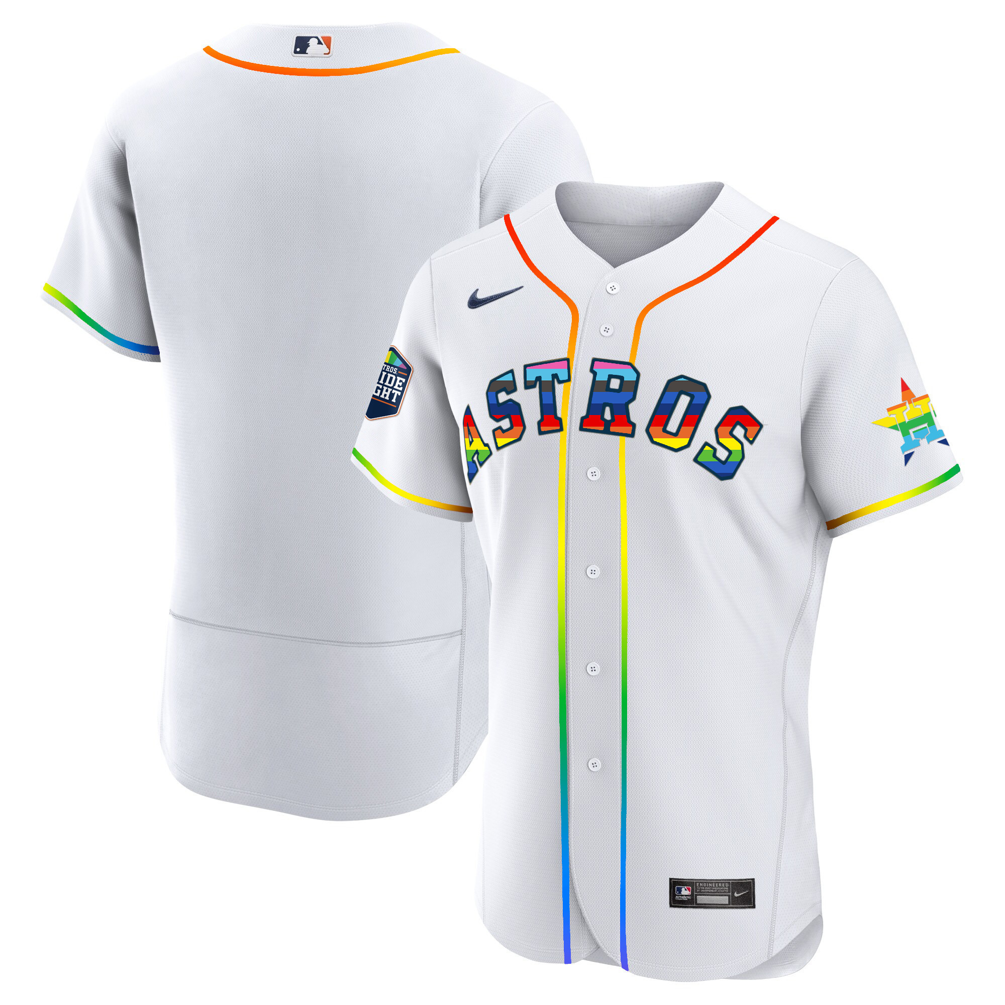 Men's Houston Astros 2023 Flex Base Pride Jersey - Stitched - Image 8