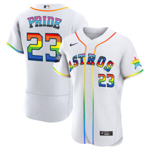Men's Houston Astros 2023 Flex Base Pride Jersey - Stitched