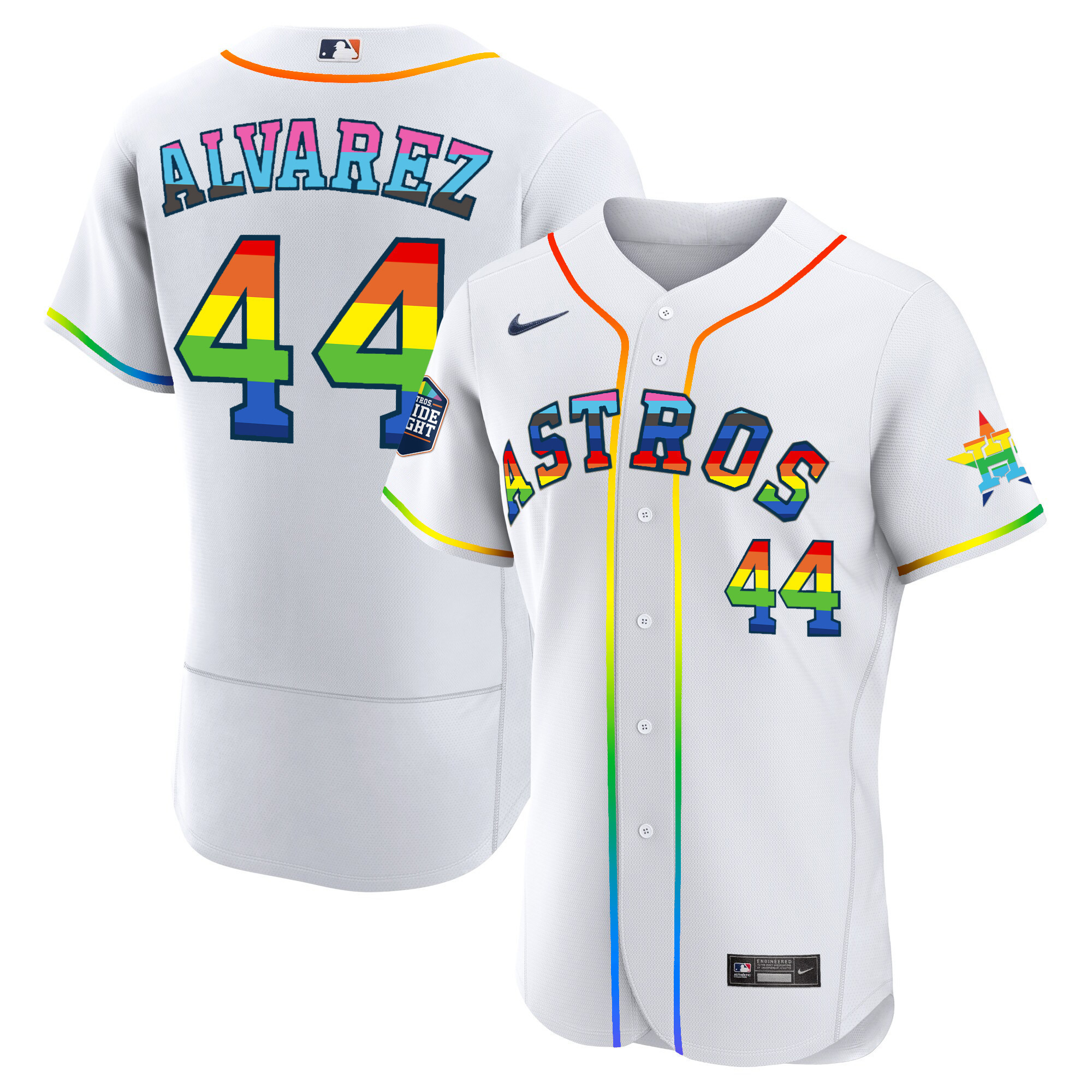 Men's Houston Astros 2023 Flex Base Pride Jersey - Stitched - Image 3