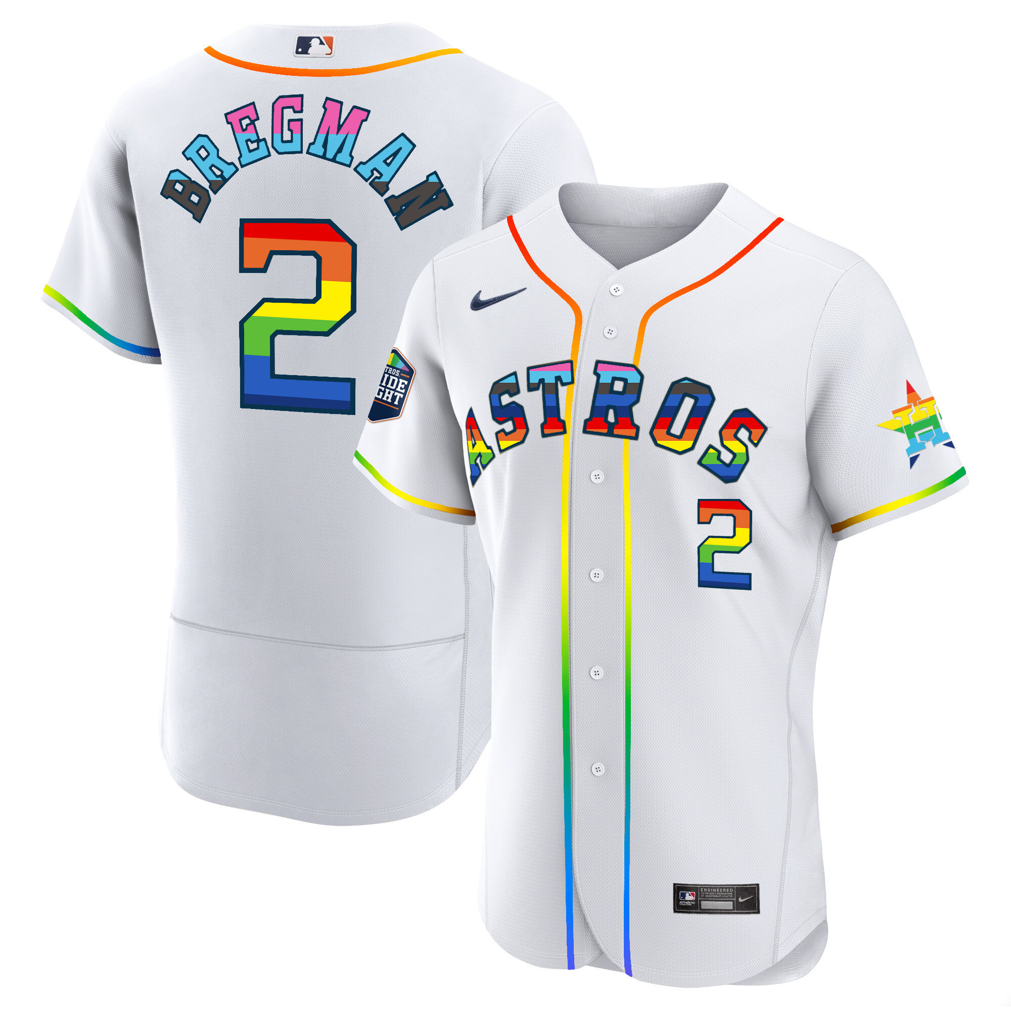 Men's Houston Astros 2023 Flex Base Pride Jersey - Stitched - Image 4