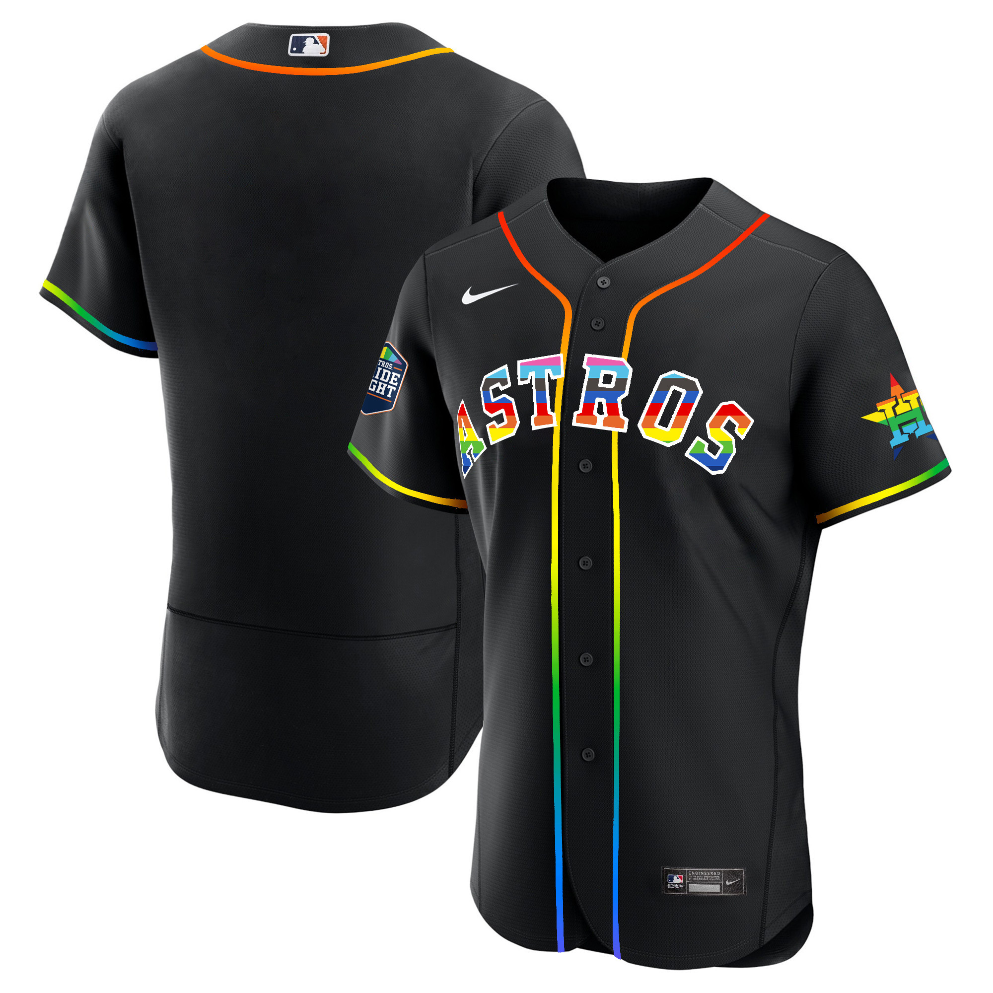 Men's Houston Astros 2023 Flex Base Pride Jersey - Stitched - Image 16