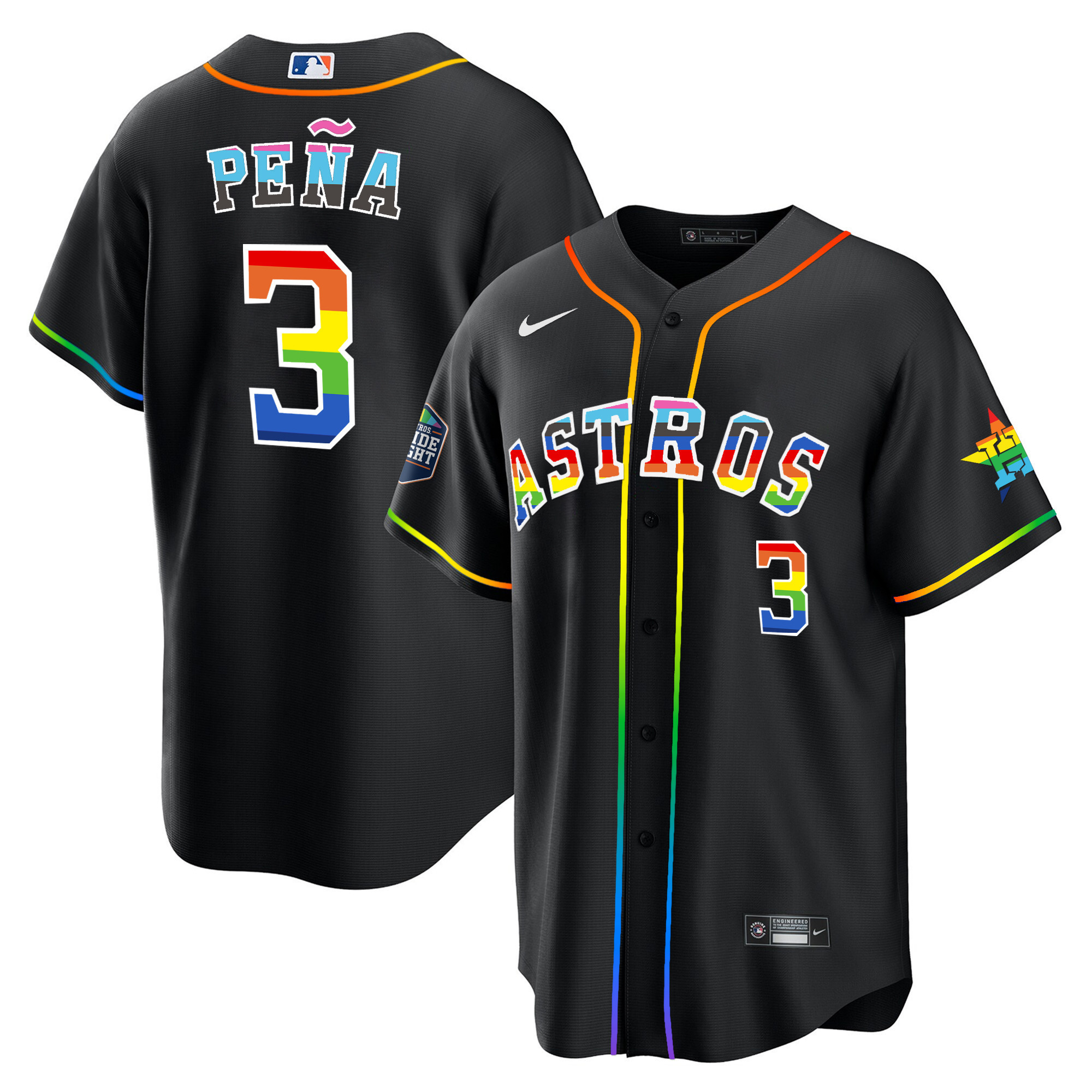 Men's Houston Astros 2023 Cool Base Pride Jersey - Stitched - Image 10