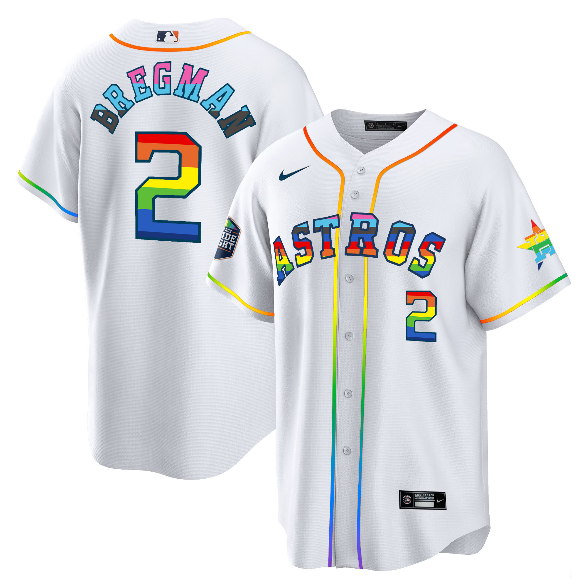 Men's Houston Astros 2023 Cool Base Pride Jersey - Stitched - Image 4