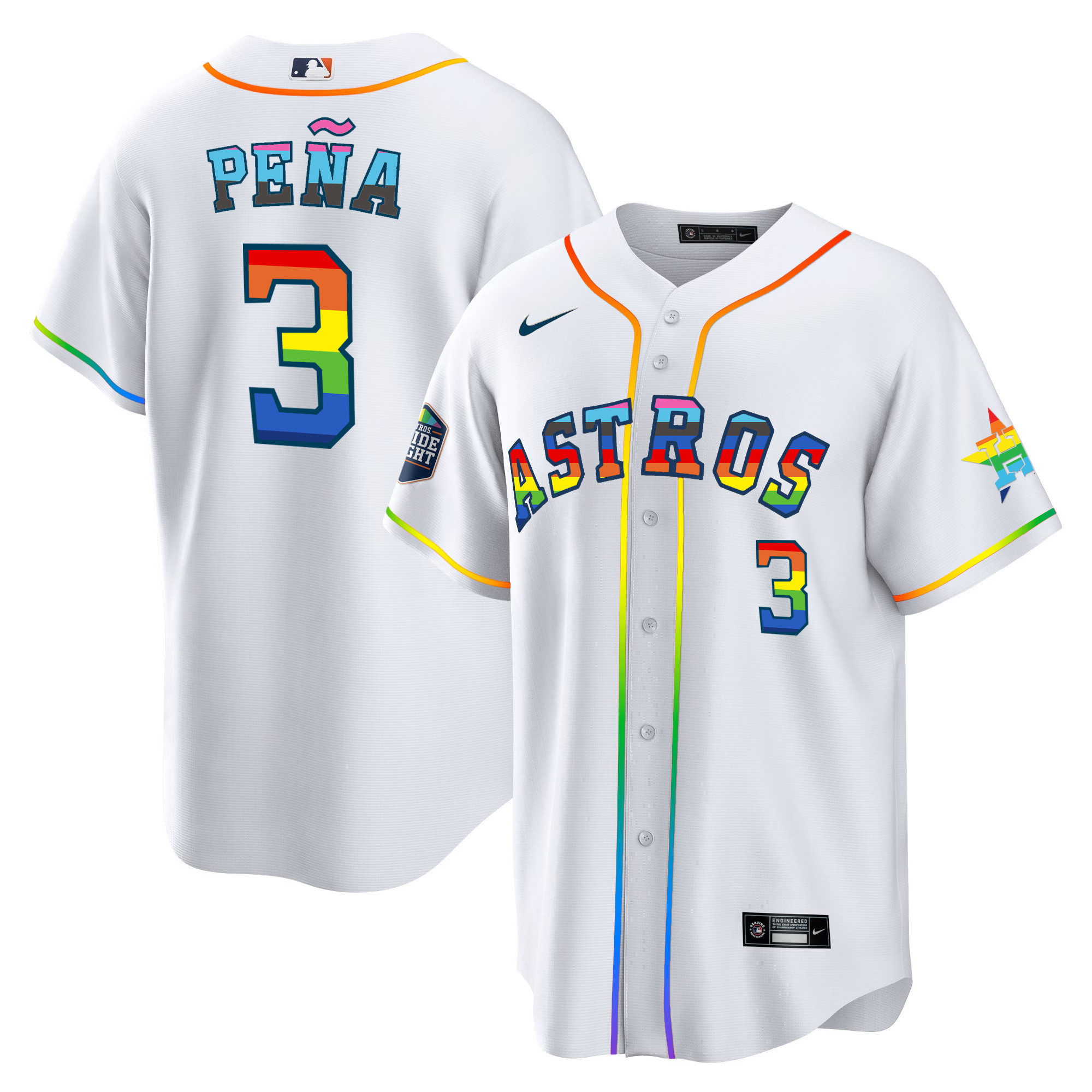Men's Houston Astros 2023 Cool Base Pride Jersey - Stitched - Image 2