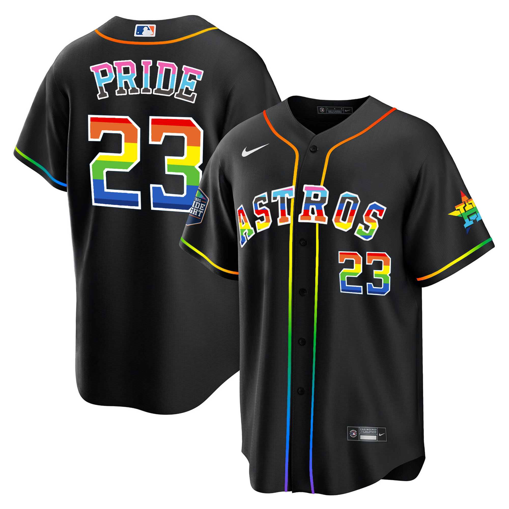 Men's Houston Astros 2023 Cool Base Pride Jersey - Stitched - Image 9