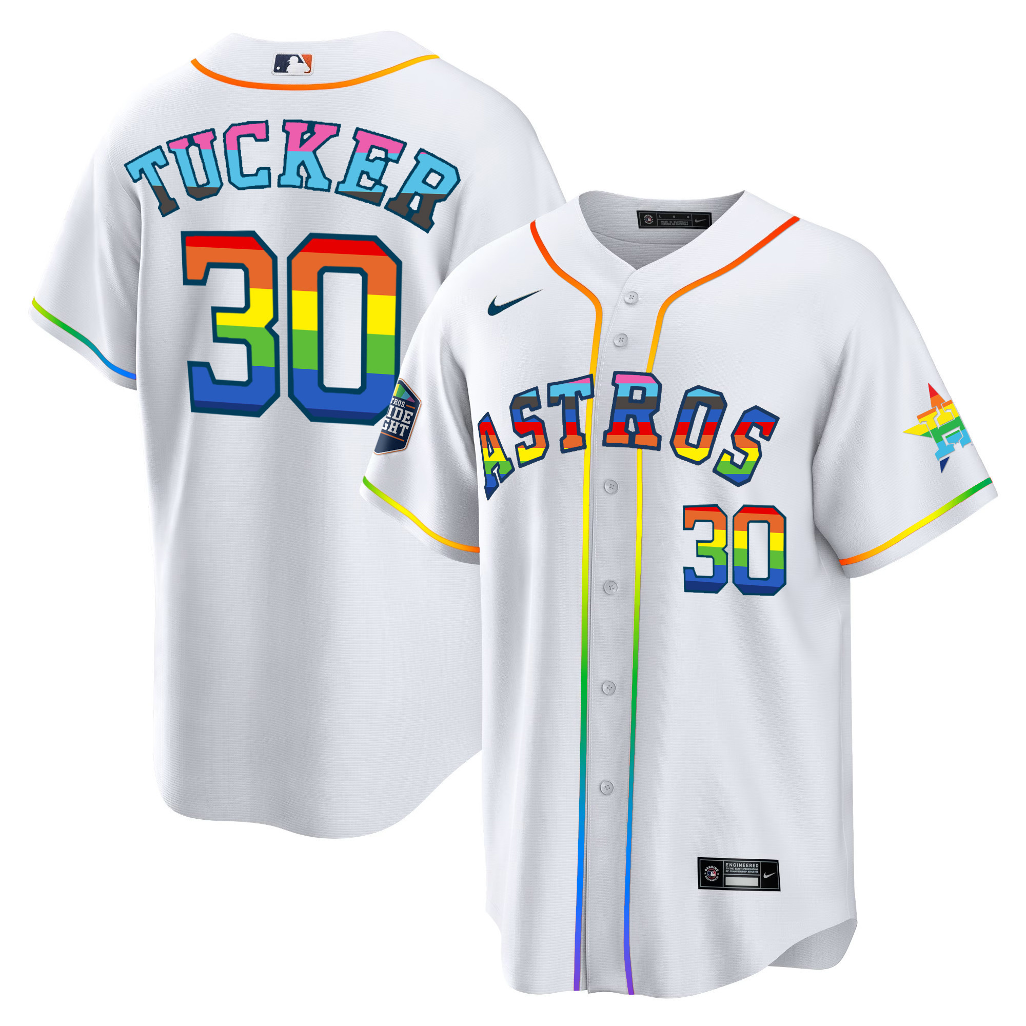 Men's Houston Astros 2023 Cool Base Pride Jersey - Stitched - Image 7