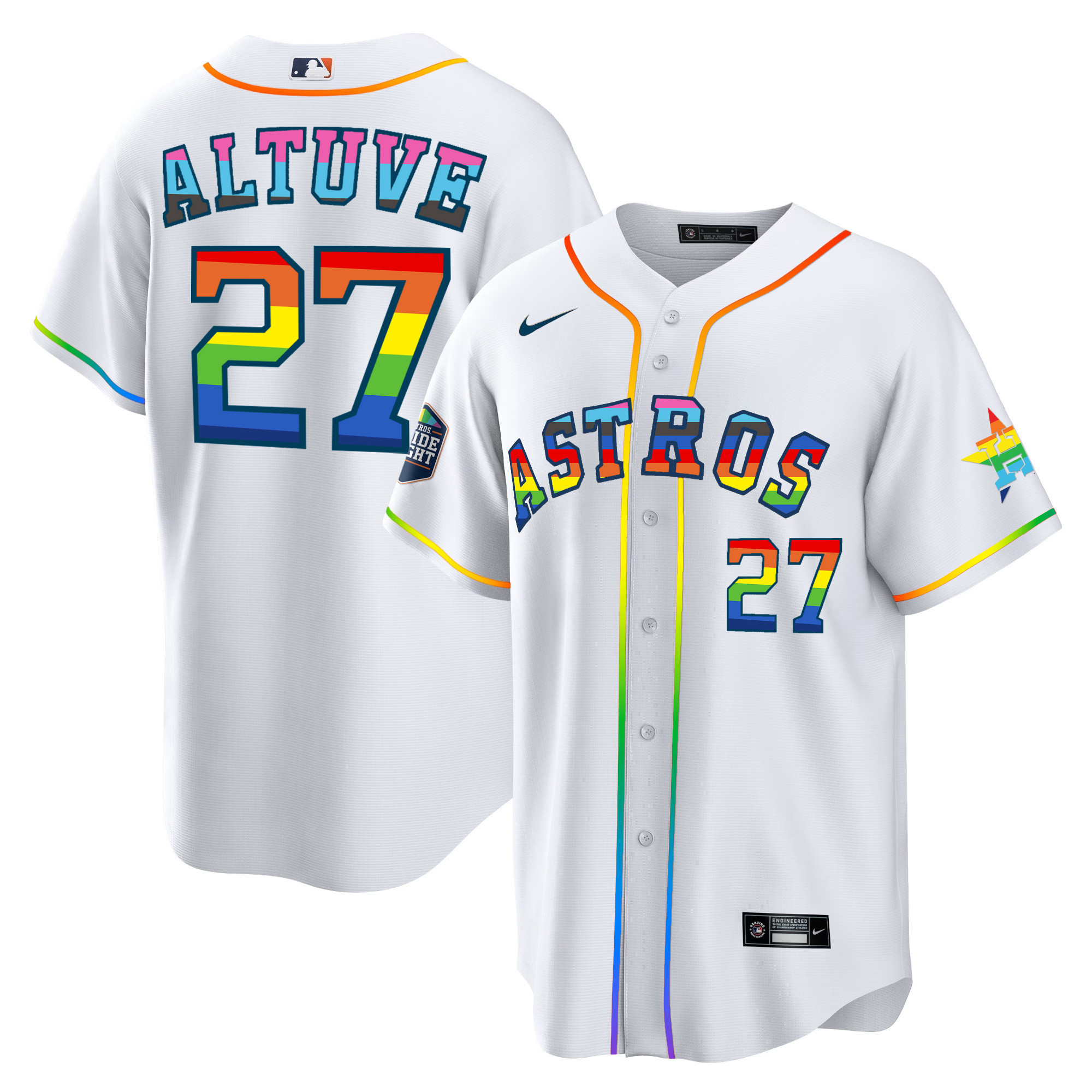 Men's Houston Astros 2023 Cool Base Pride Jersey - Stitched - Image 5