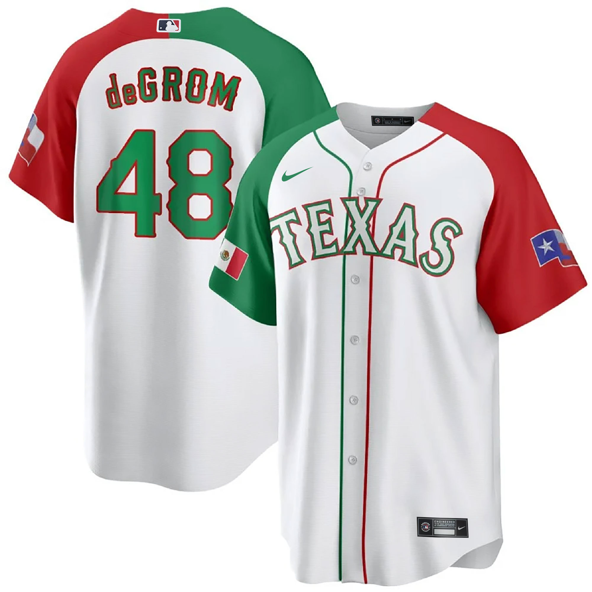 Men's Texas Rangers Mexican Cool Base Jersey - All Stitched - Image 38