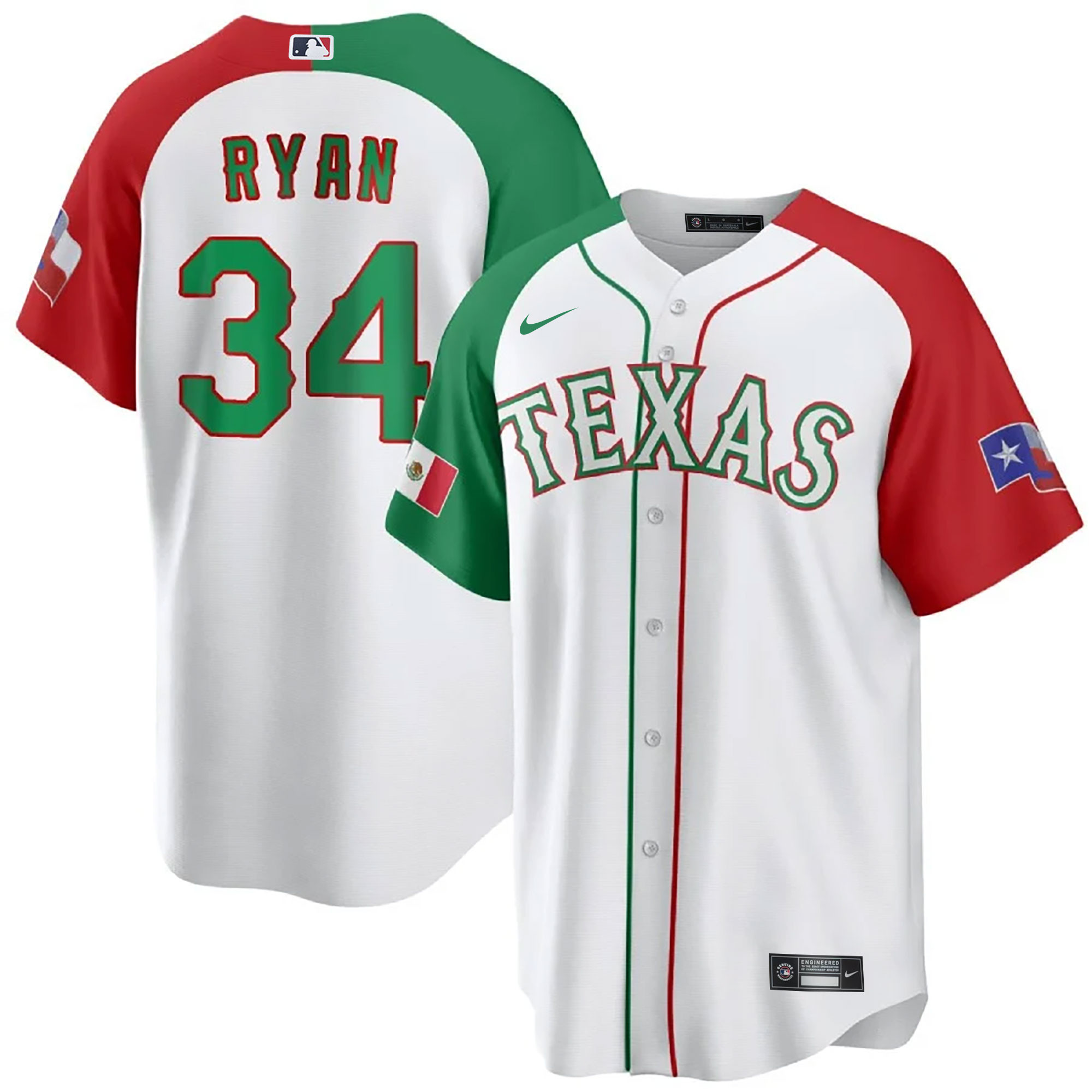 Men's Texas Rangers Mexican Cool Base Jersey - All Stitched - Image 37