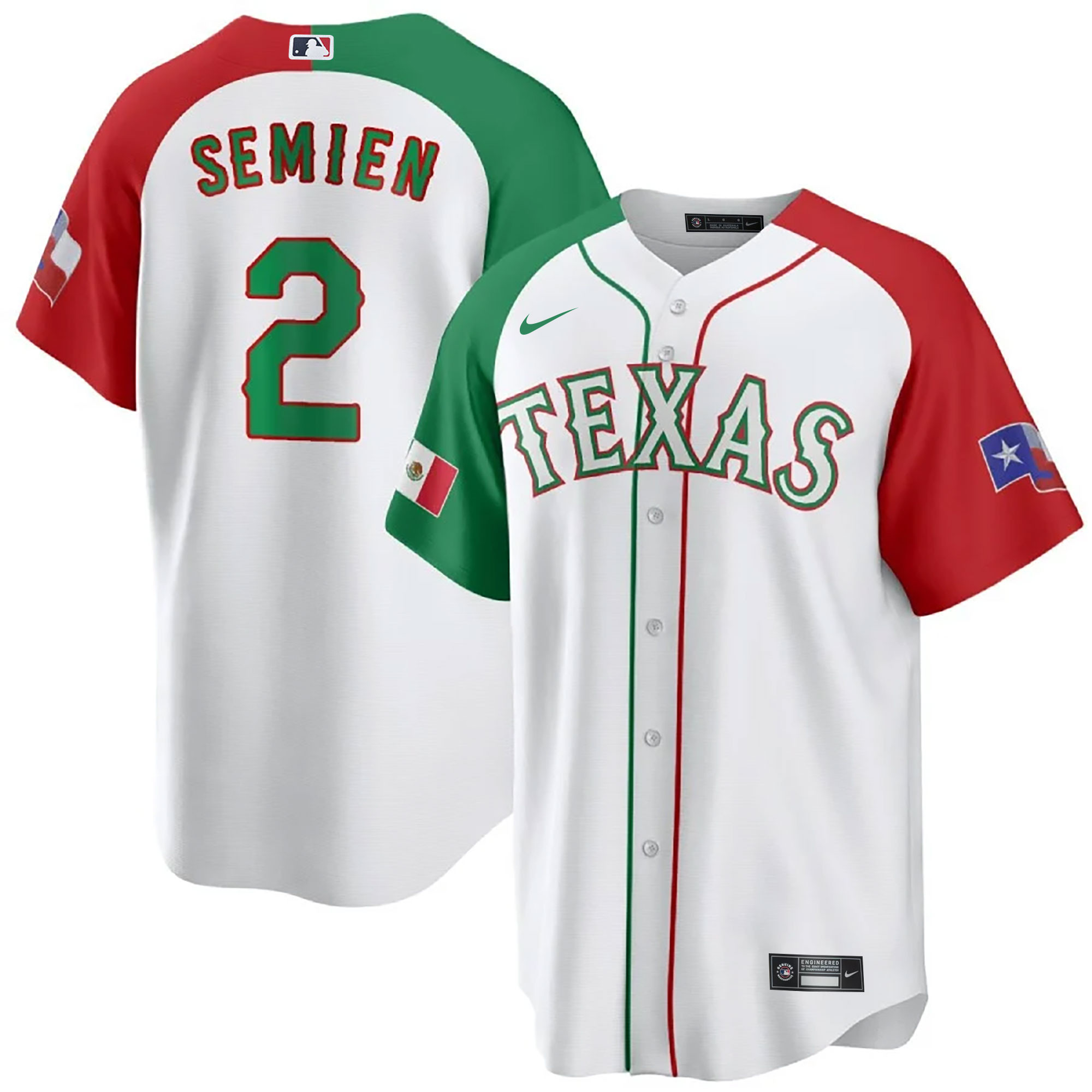 Men's Texas Rangers Mexican Cool Base Jersey - All Stitched - Image 41
