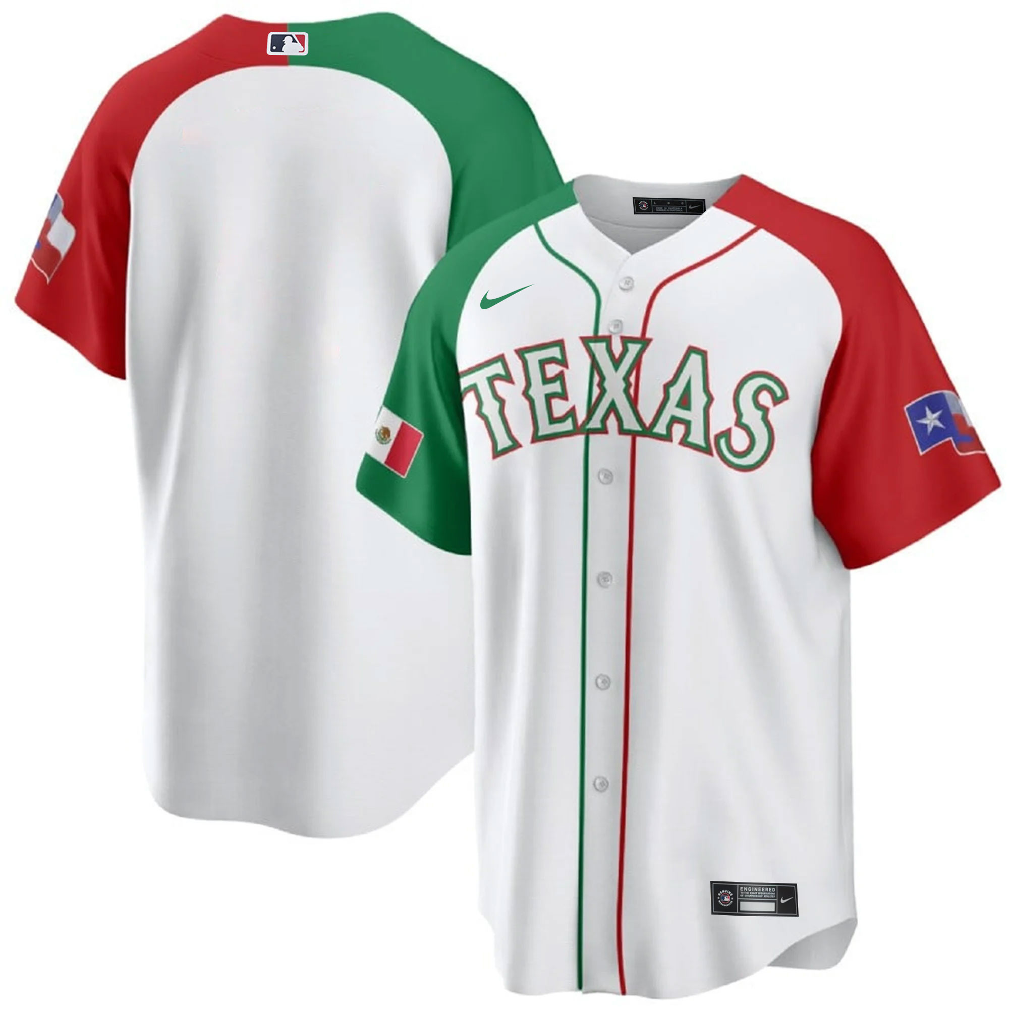 Men's Texas Rangers Mexican Cool Base Jersey - All Stitched - Image 45