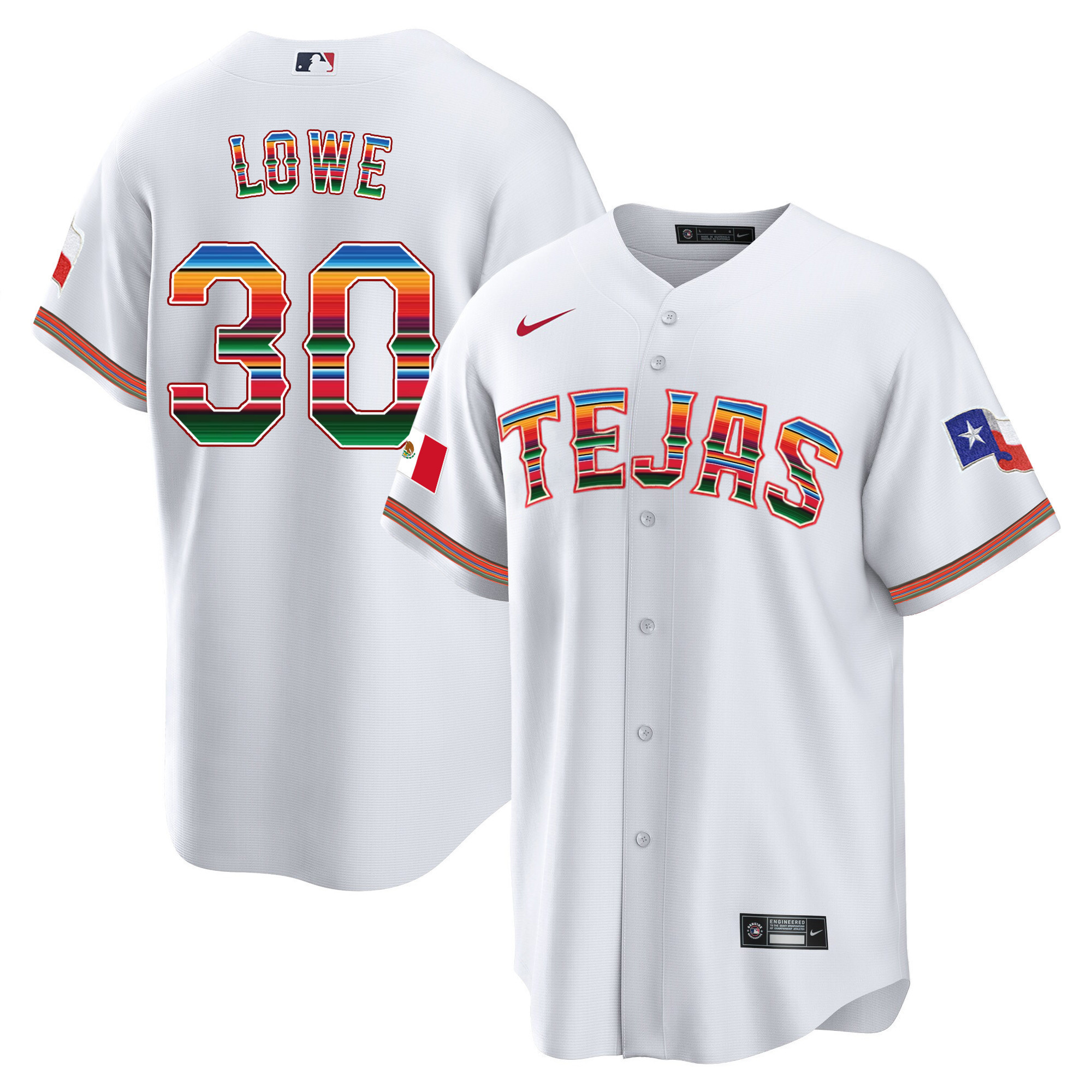 Men's Texas Rangers Mexican Cool Base Jersey - All Stitched - Image 24