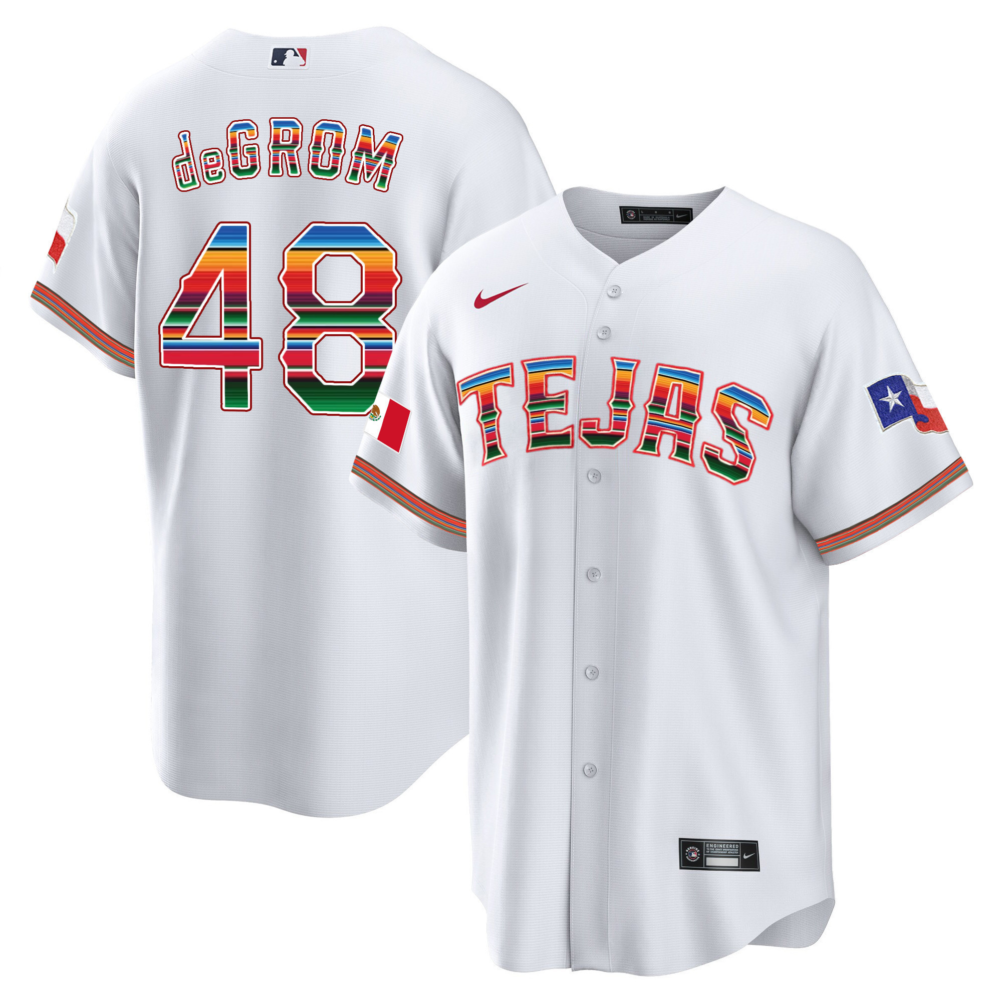 Men's Texas Rangers Mexican Cool Base Jersey - All Stitched - Image 20