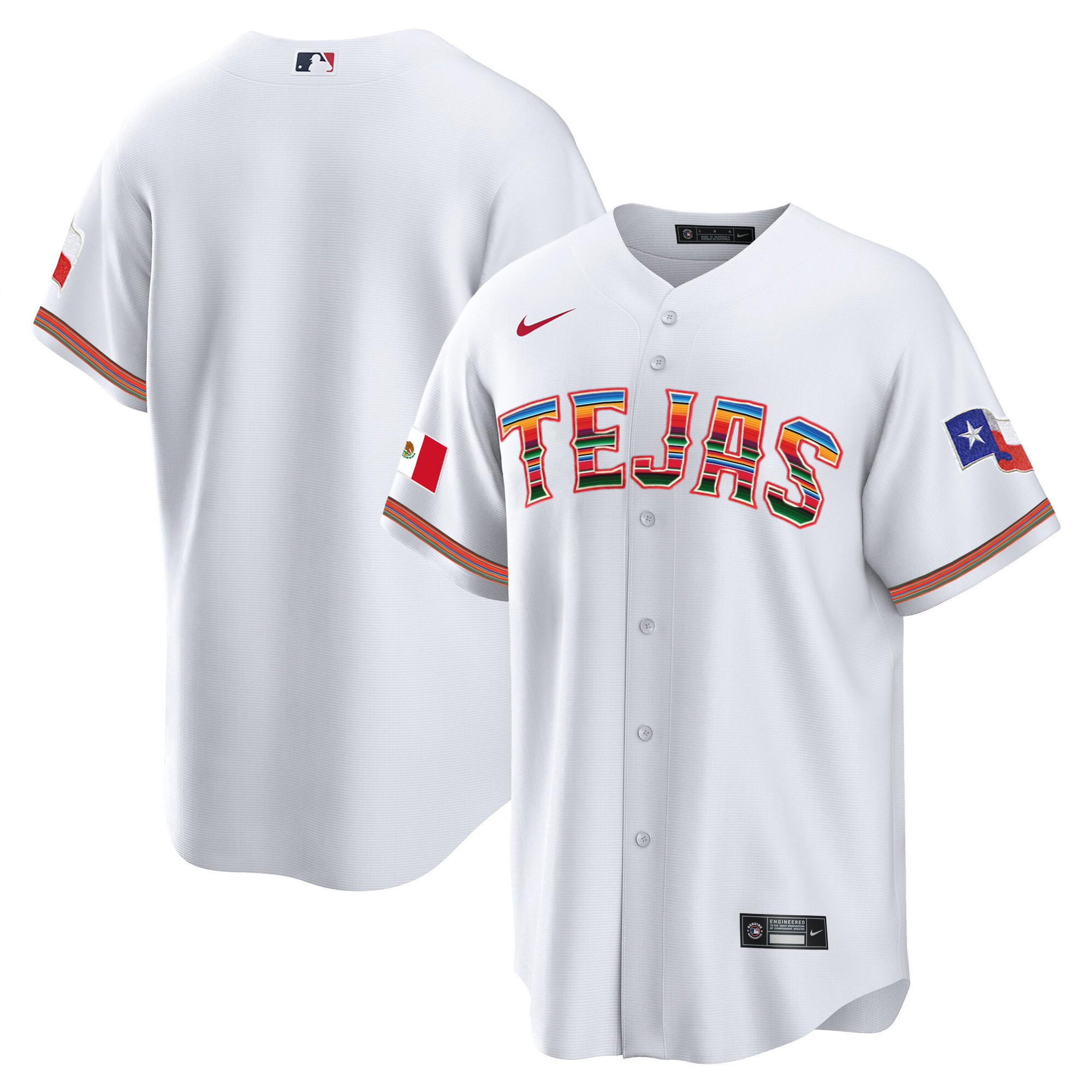 Men's Texas Rangers Mexican Cool Base Jersey - All Stitched - Image 27