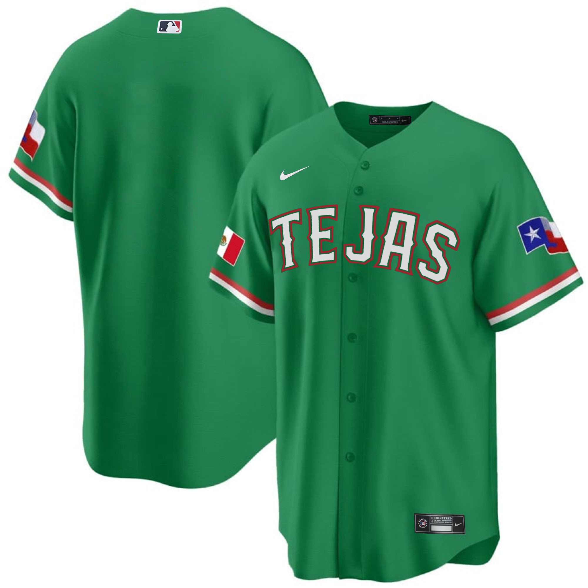 Men's Texas Rangers Mexican Cool Base Jersey - All Stitched - Image 36