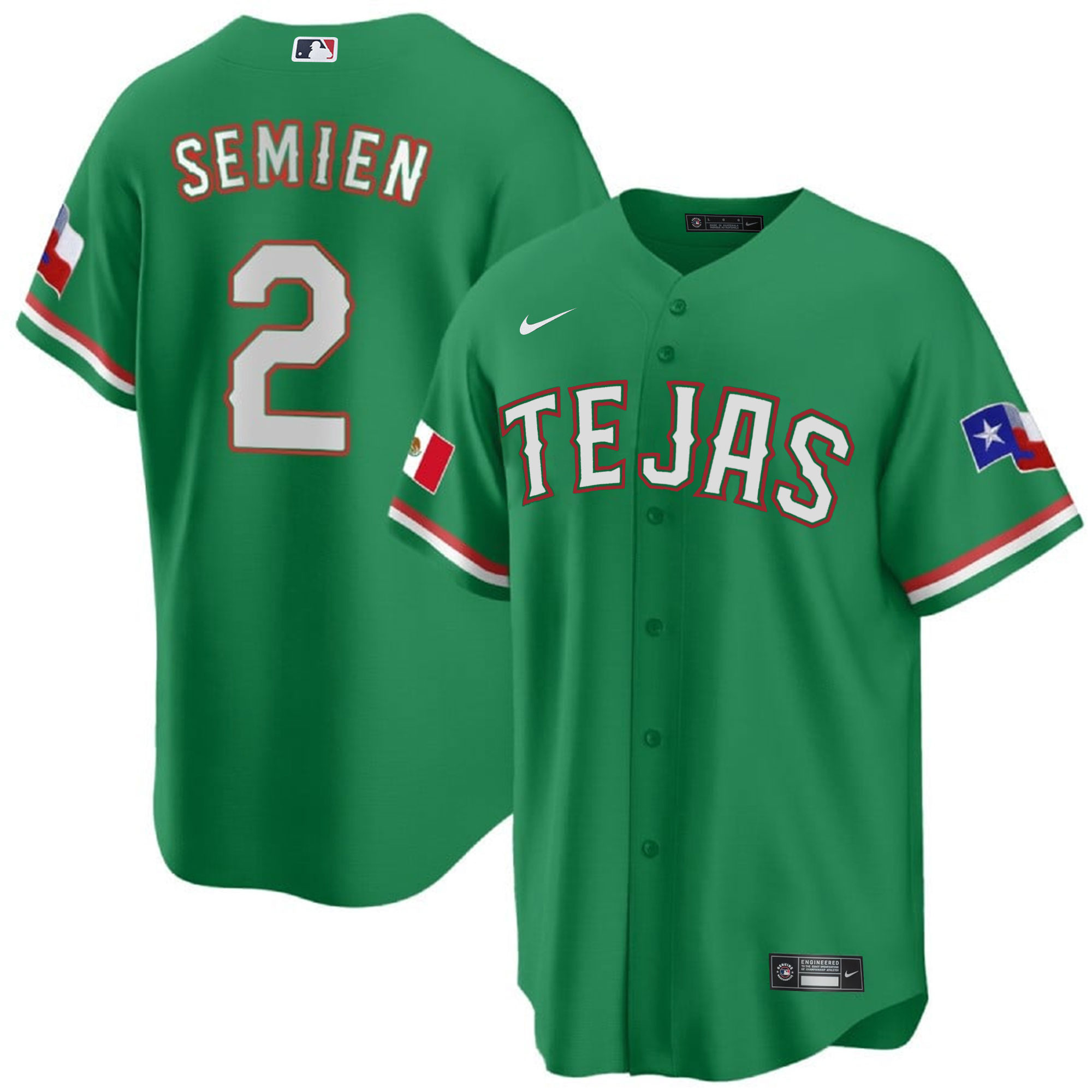 Men's Texas Rangers Mexican Cool Base Jersey - All Stitched - Image 32