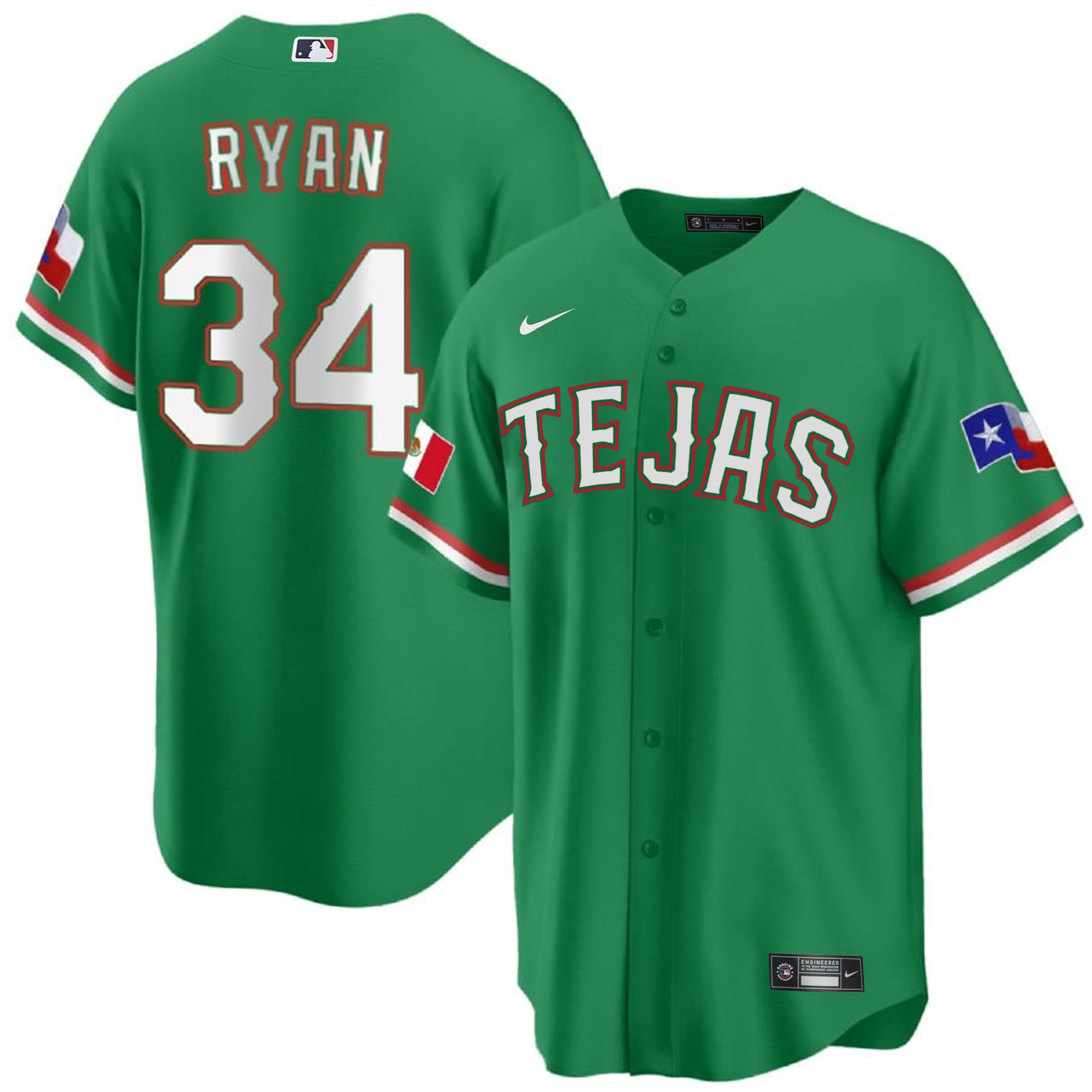 Men's Texas Rangers Mexican Cool Base Jersey - All Stitched - Image 28