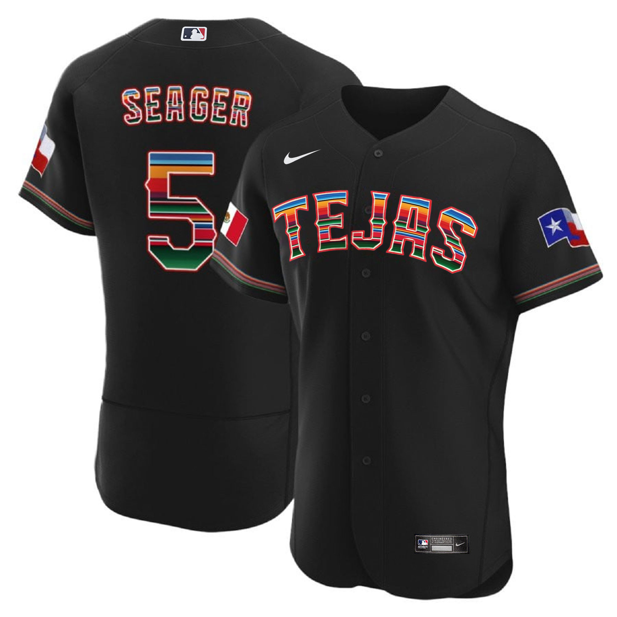 Men's Texas Rangers Mexican Flex Base Jersey - All Stitched - Image 4