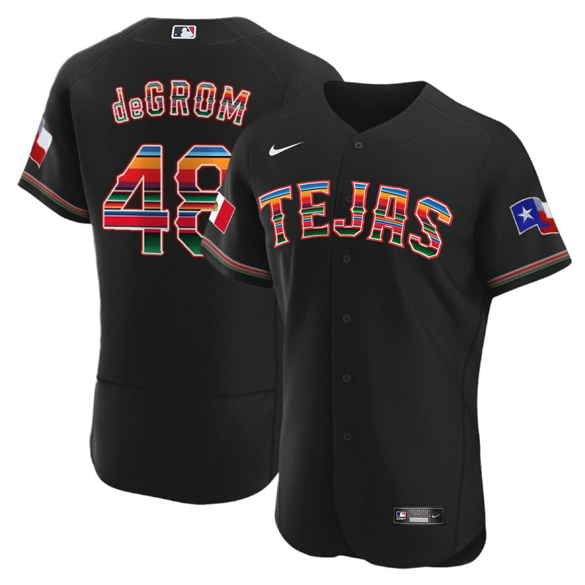 Men's Texas Rangers Mexican Flex Base Jersey - All Stitched - Image 2