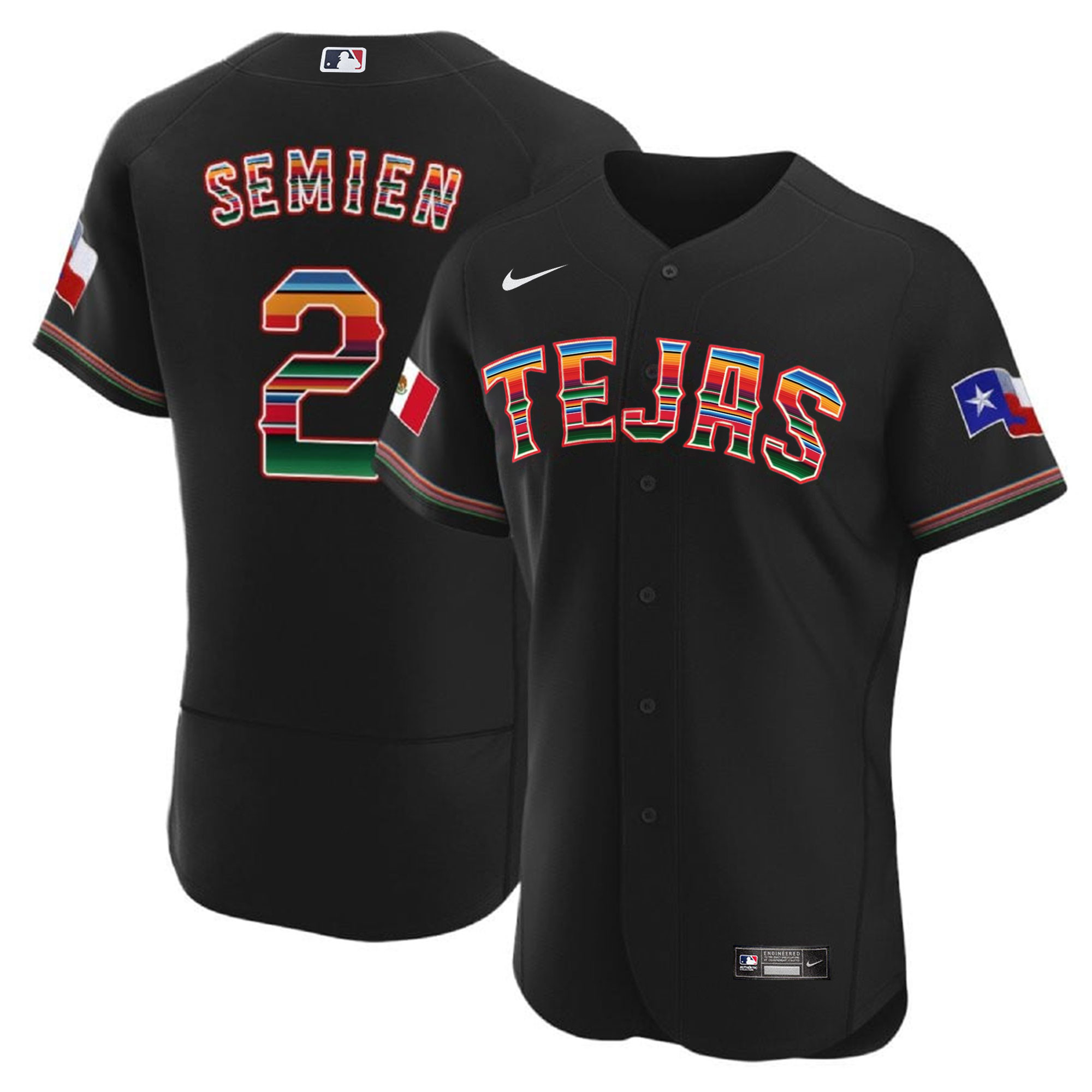 Men's Texas Rangers Mexican Flex Base Jersey - All Stitched - Image 5