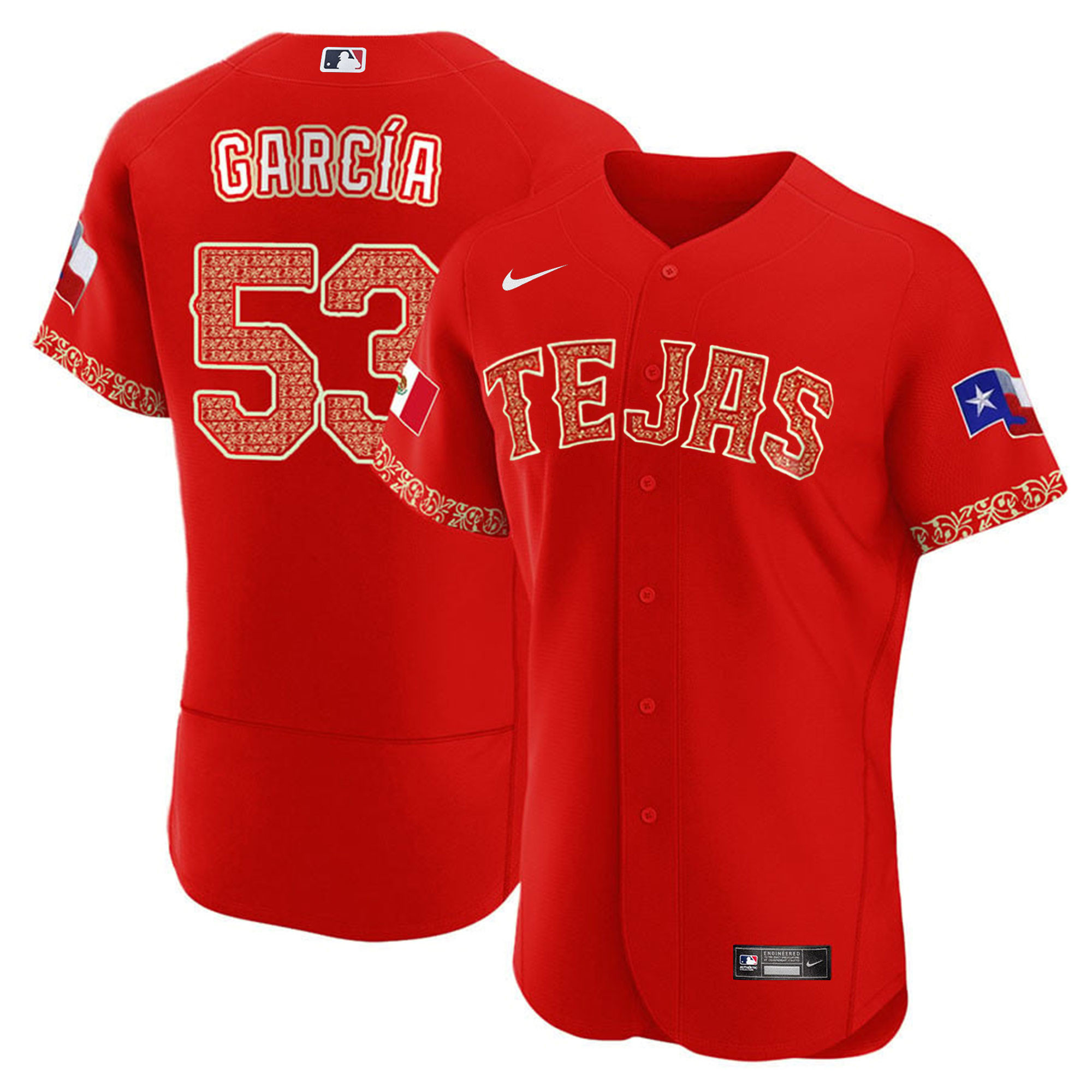 Men's Texas Rangers Mexican Flex Base Jersey - All Stitched - Image 10