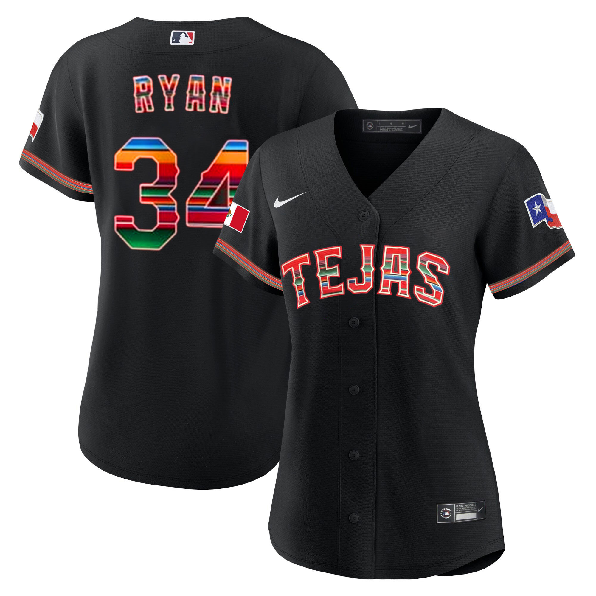 Women's Texas Rangers Mexican Jersey - All Stitched - Image 6