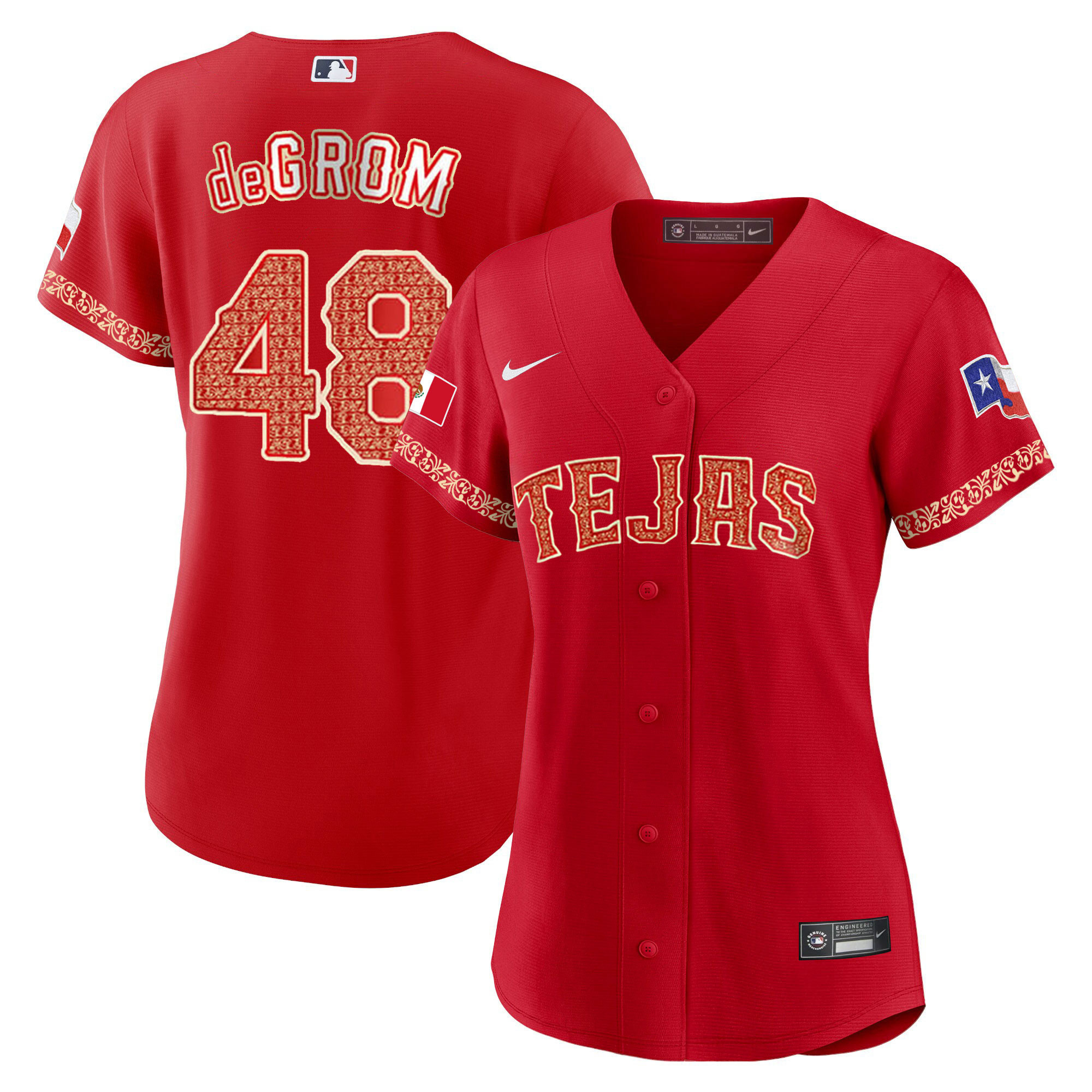 Women's Texas Rangers Mexican Jersey - All Stitched - Image 8