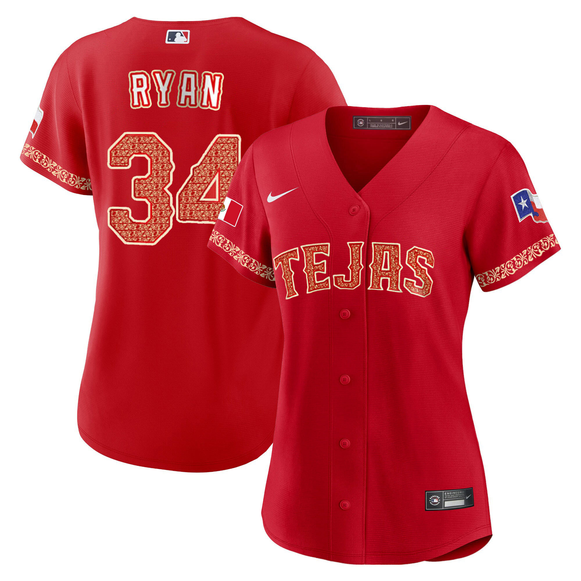 Women's Texas Rangers Mexican Jersey - All Stitched - Image 13