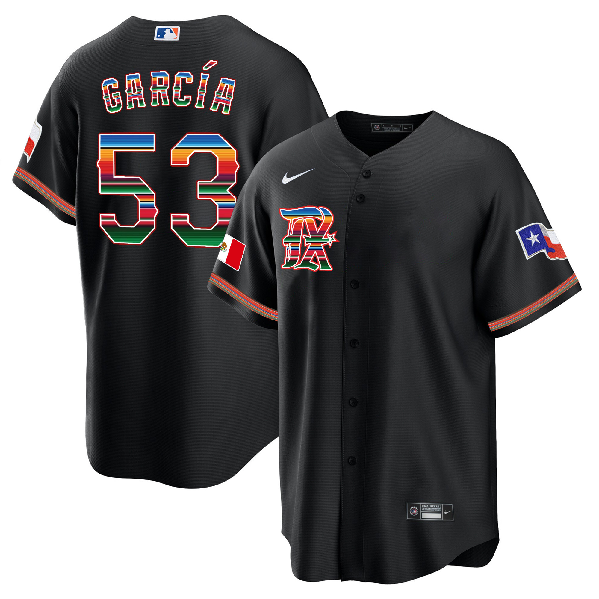 Men's Texas Rangers Mexican Heritage Night Cool Base Jersey - City Connect - All Stitched - Image 3
