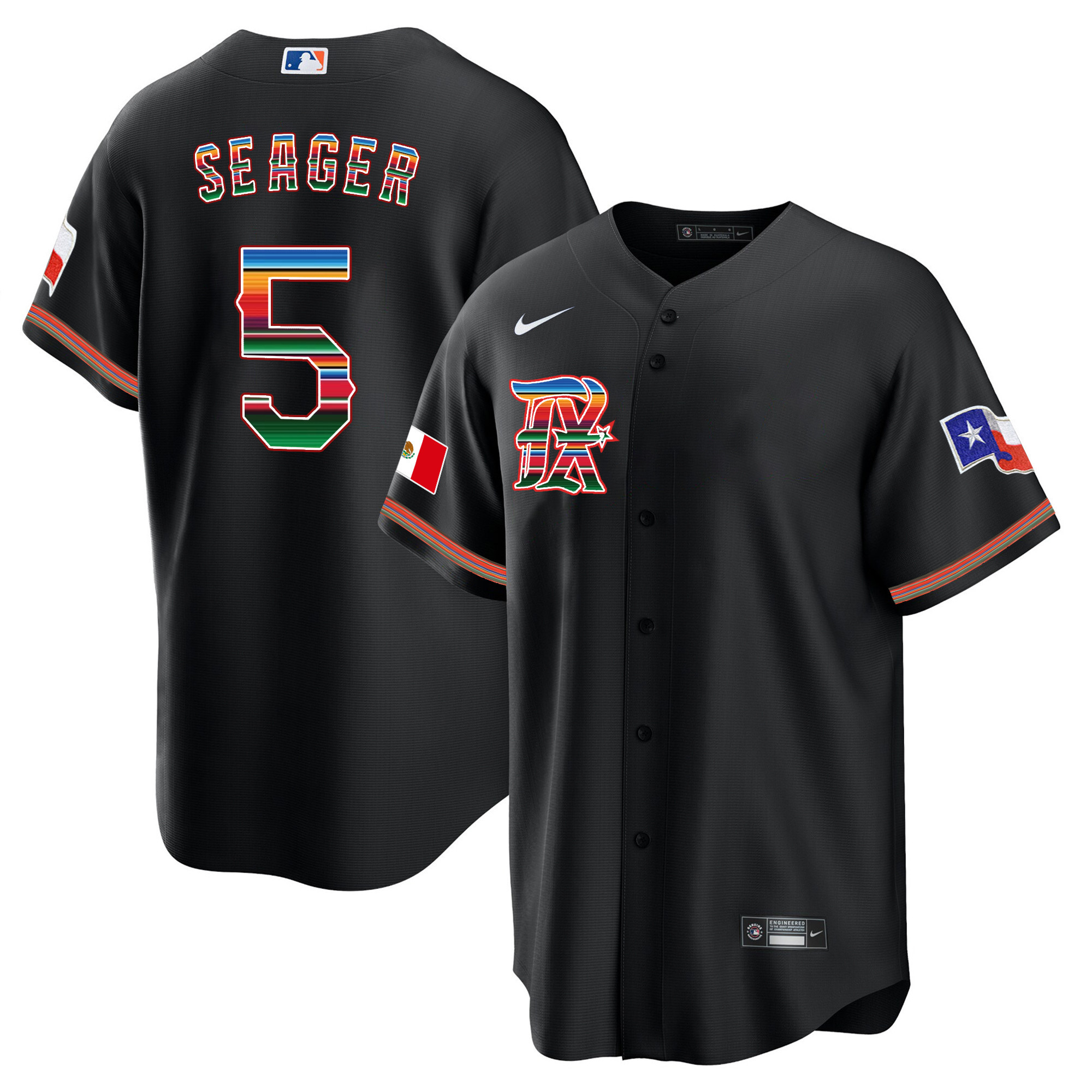 Men's Texas Rangers Mexican Heritage Night Cool Base Jersey - City Connect - All Stitched - Image 4
