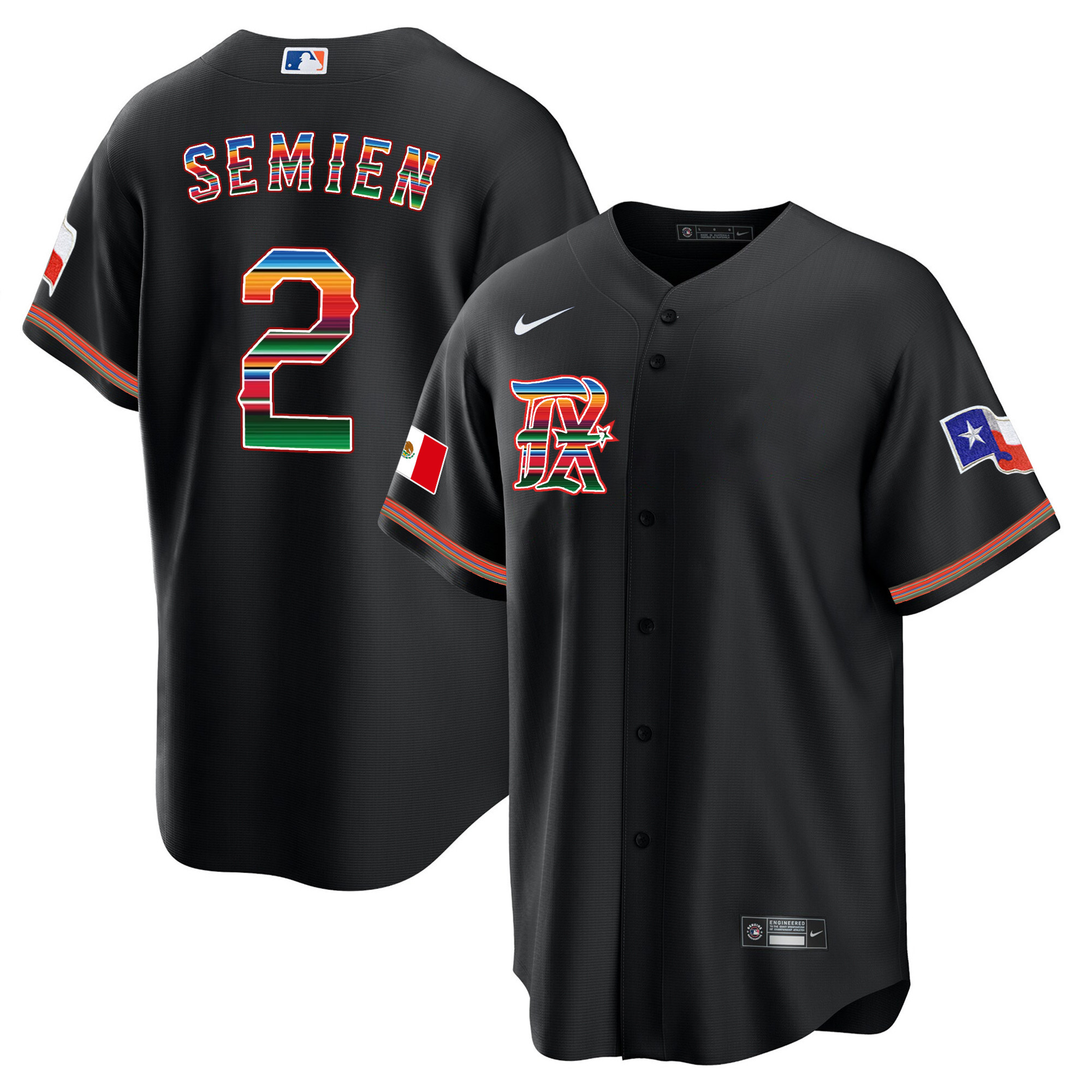 Men's Texas Rangers Mexican Heritage Night Cool Base Jersey - City Connect - All Stitched - Image 5