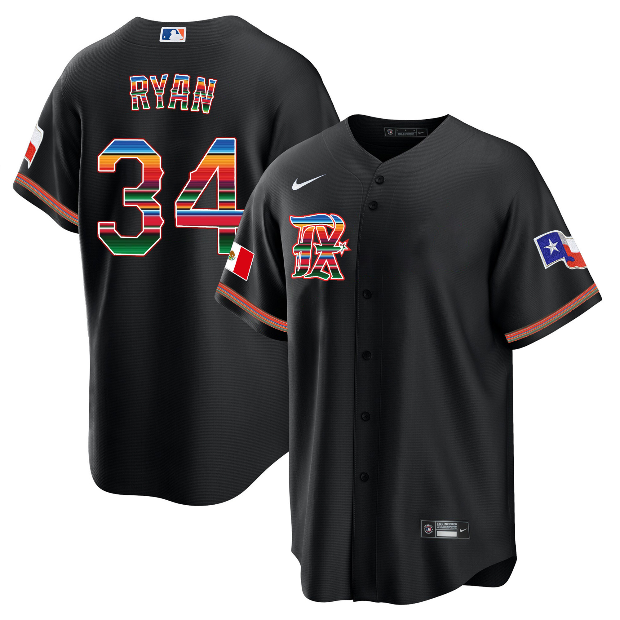 Men's Texas Rangers Mexican Heritage Night Cool Base Jersey - City Connect - All Stitched