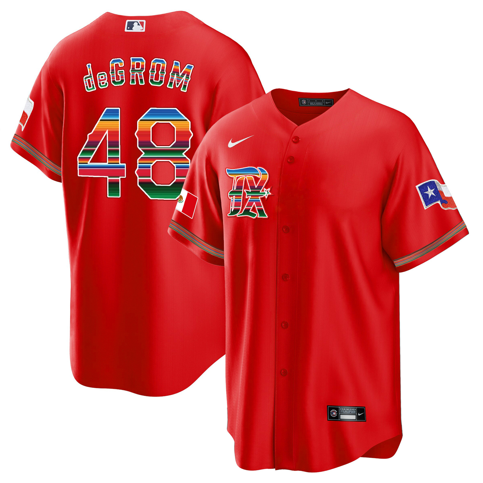 Men's Texas Rangers Mexican Heritage Night Cool Base Jersey - City Connect - All Stitched - Image 9
