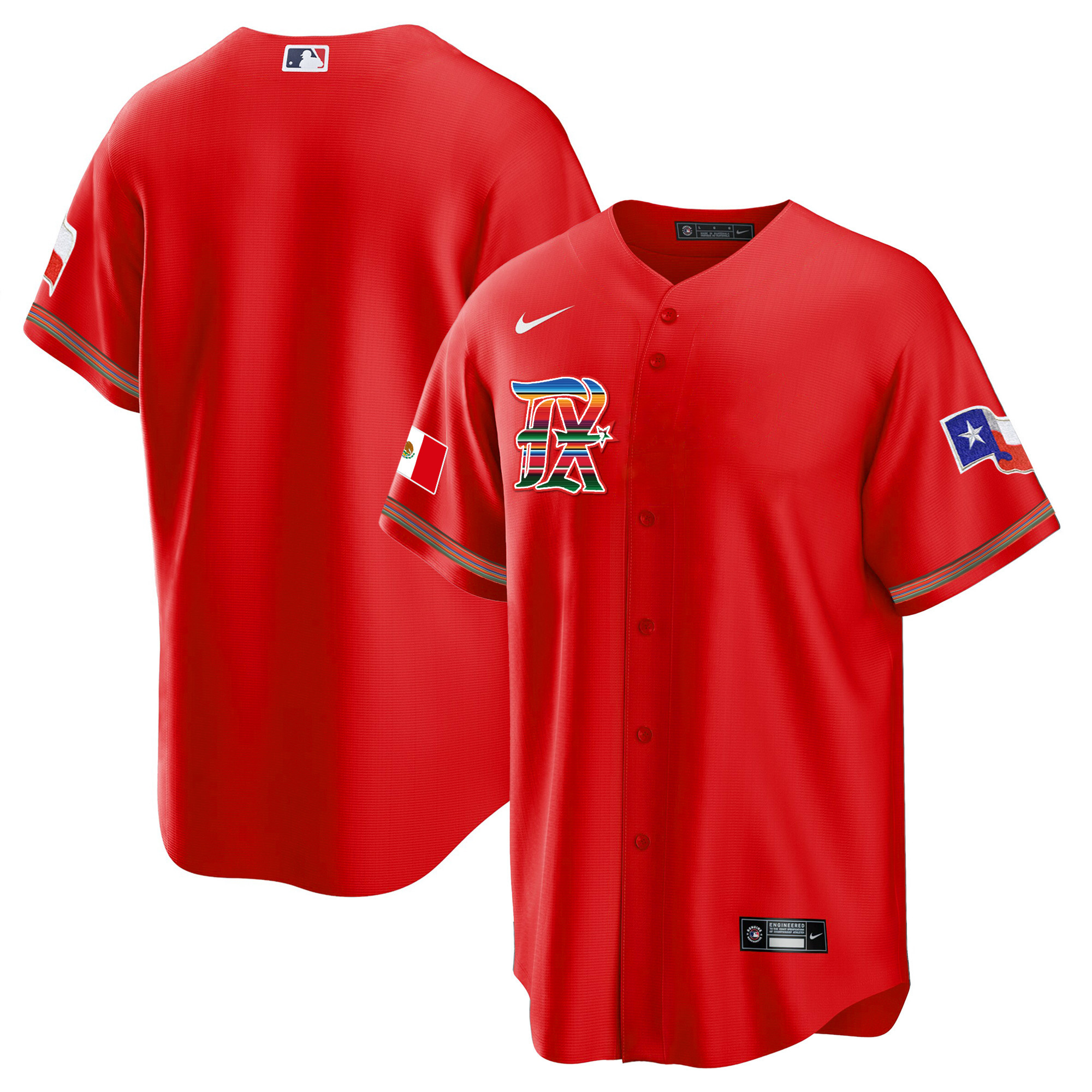 Men's Texas Rangers Mexican Heritage Night Cool Base Jersey - City Connect - All Stitched - Image 14